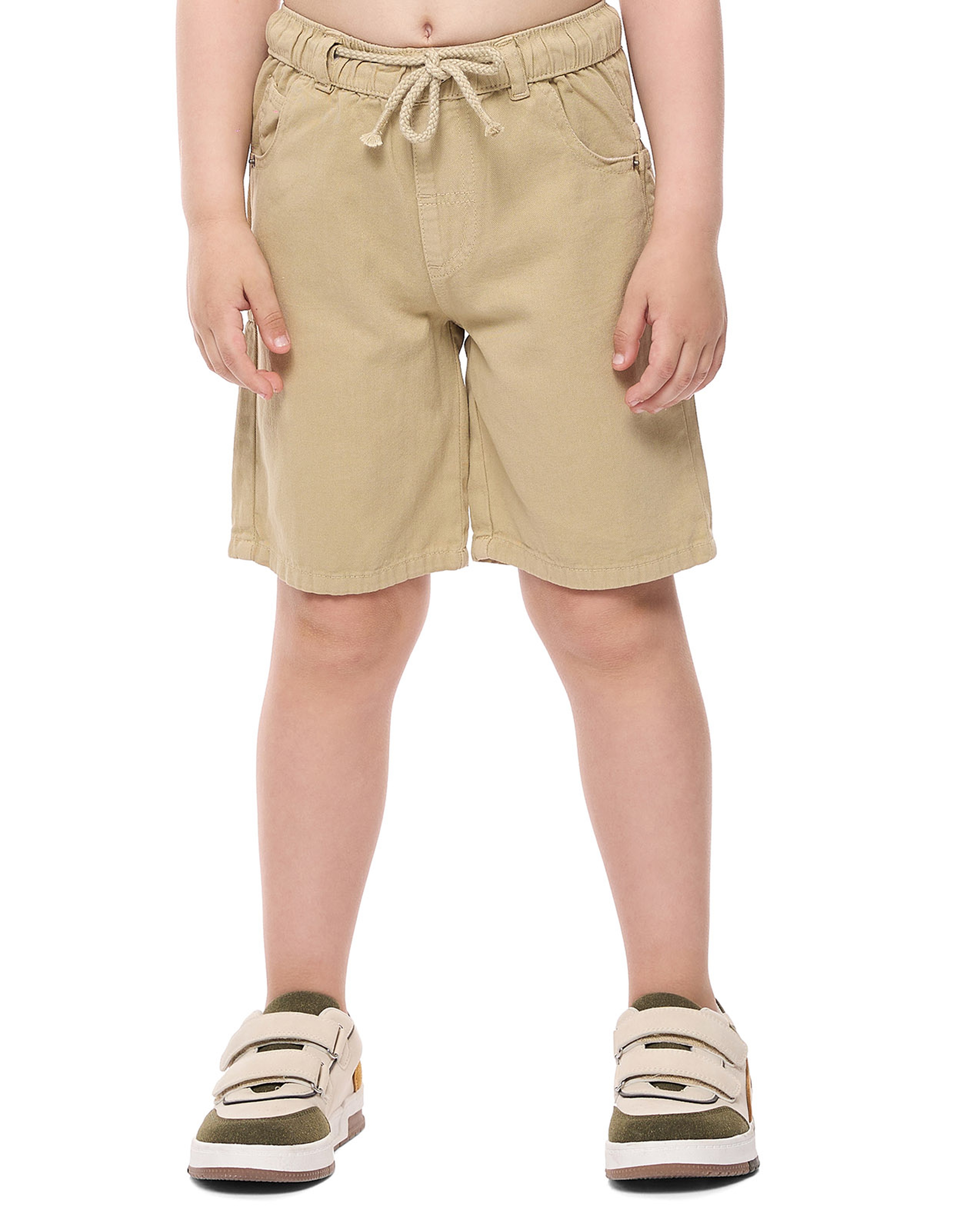 Solid Shorts with Drawstring Waist