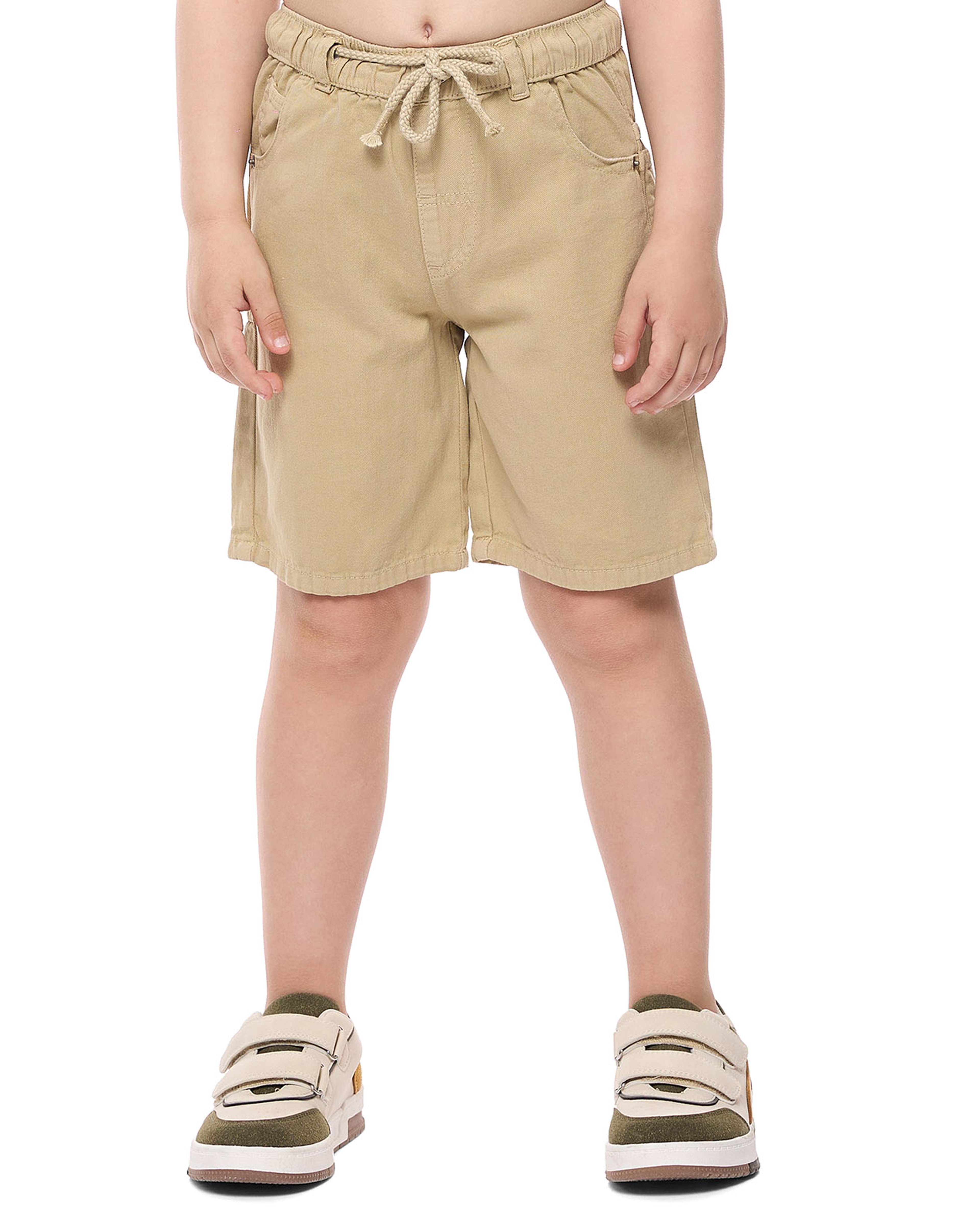 Solid Shorts with Drawstring Waist