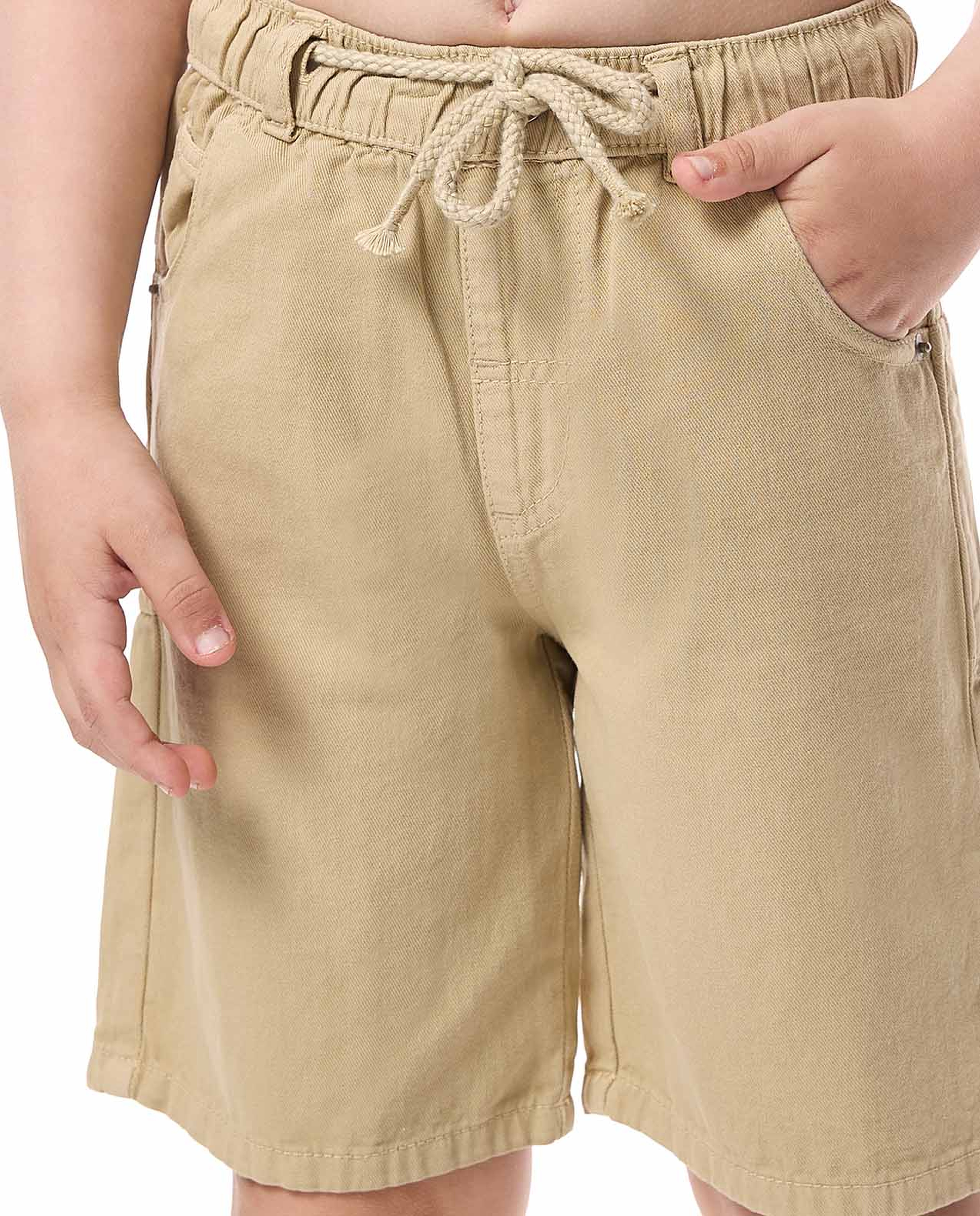 Solid Shorts with Drawstring Waist