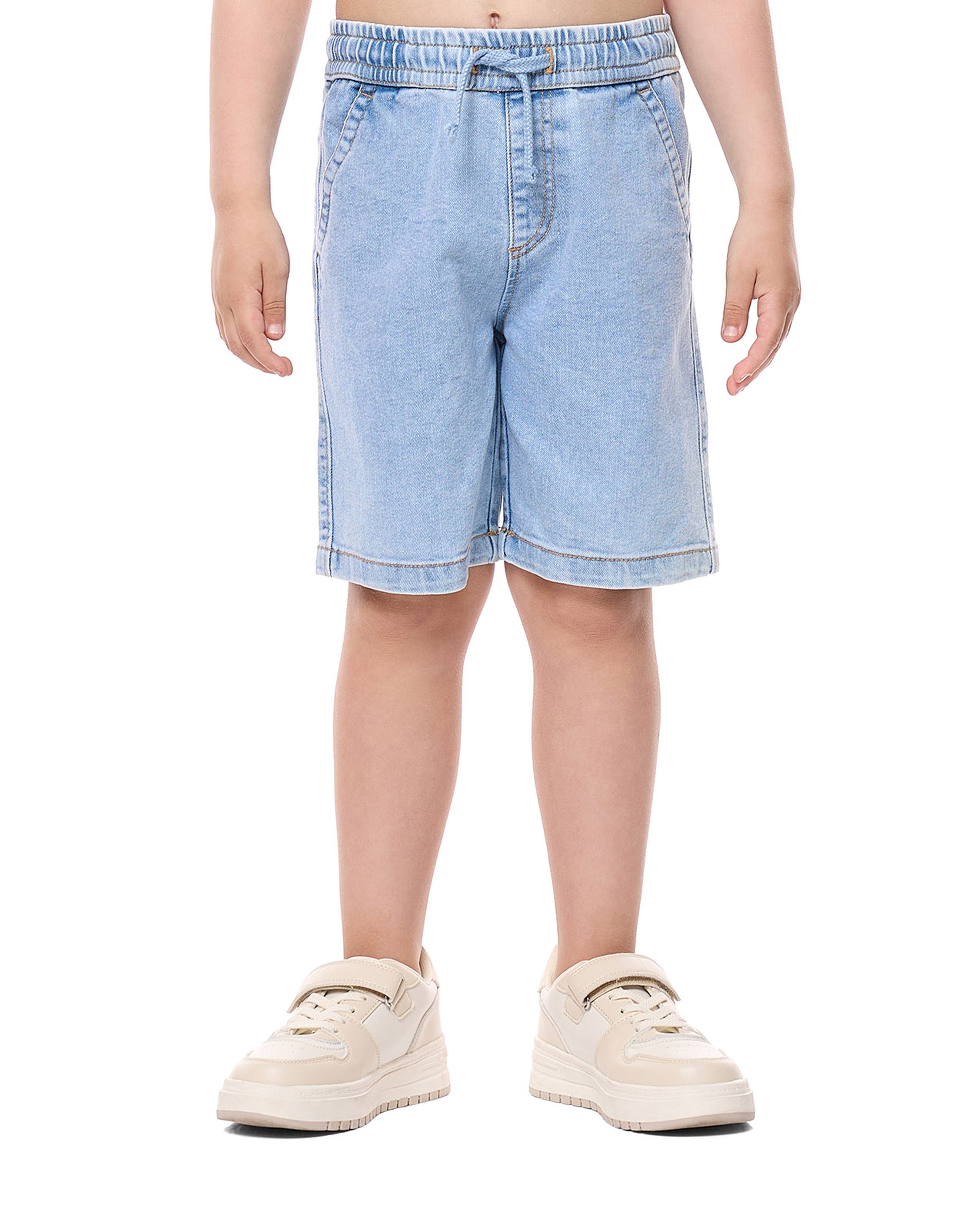 Printed T-Shirt and Denim Shorts Set