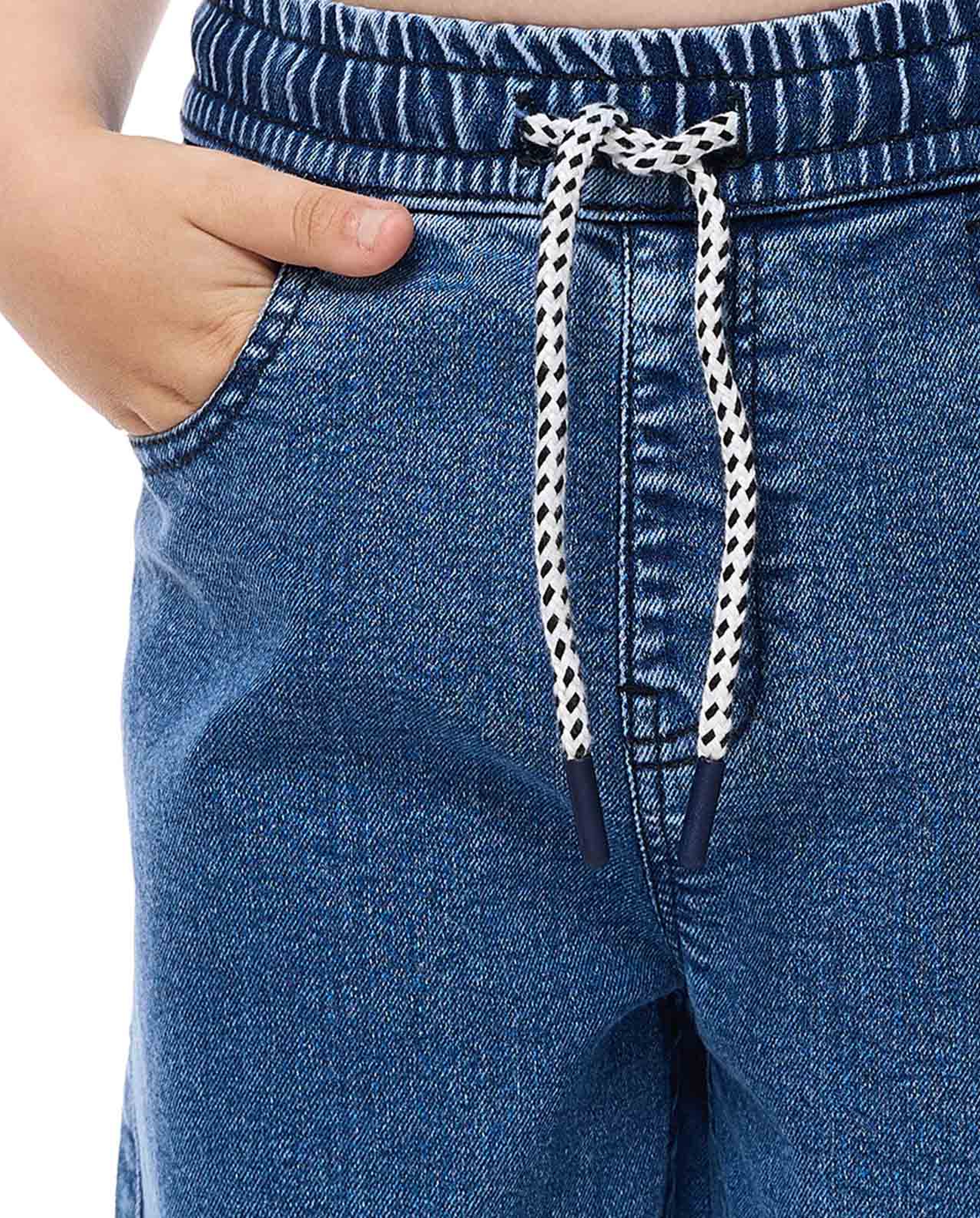 Printed T-Shirt and Denim Shorts Set