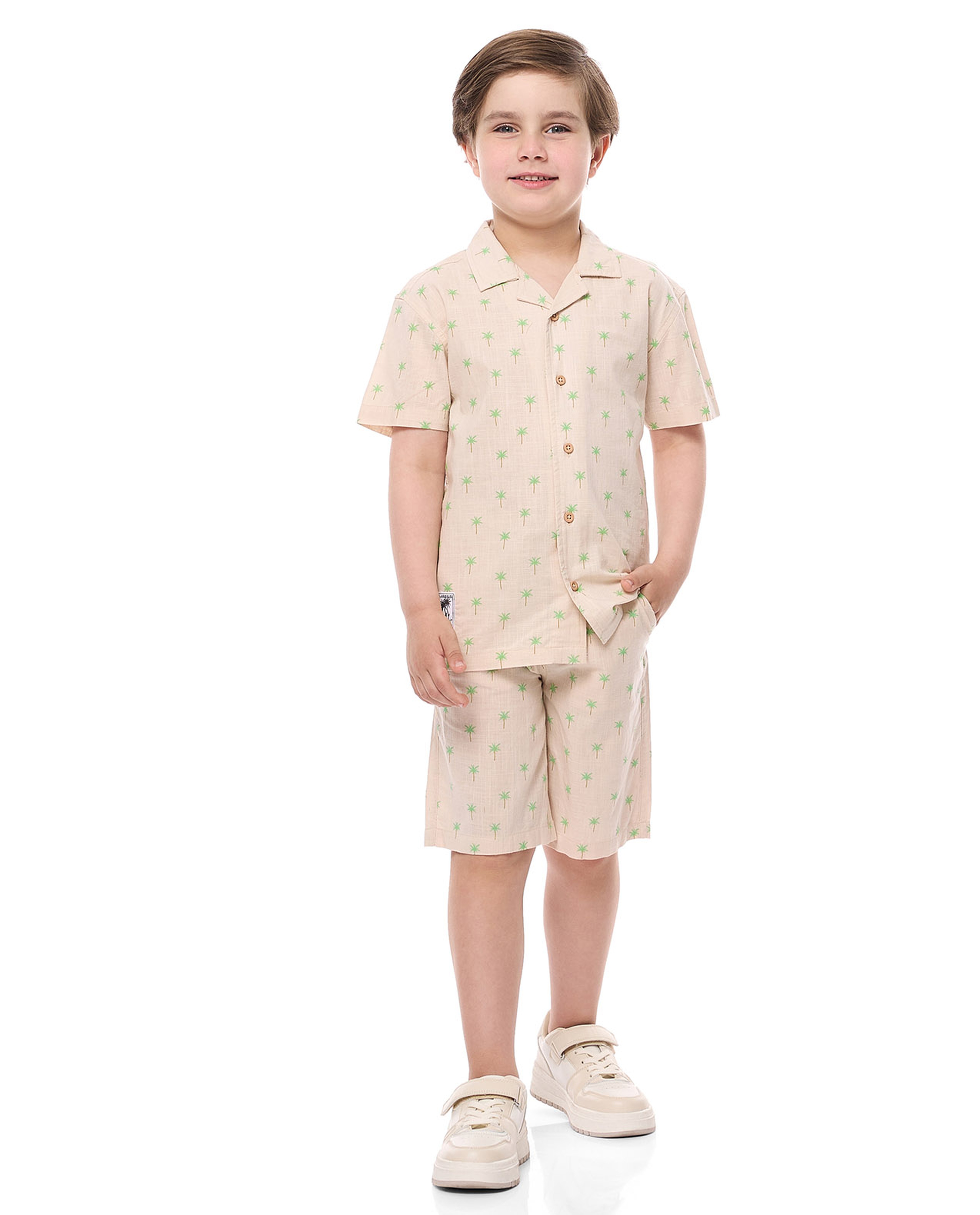 Printed Shirt and Shorts Set