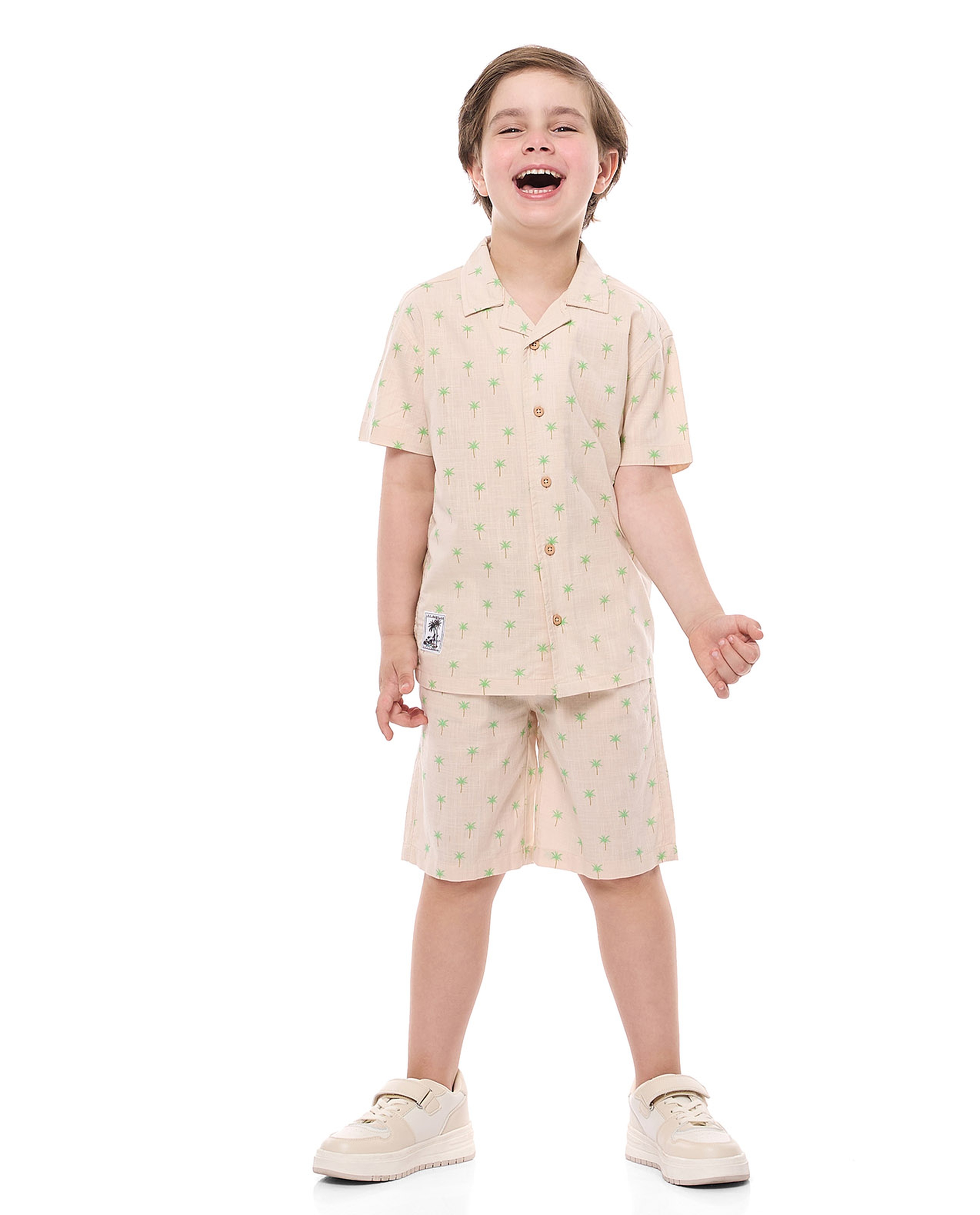 Printed Shirt and Shorts Set