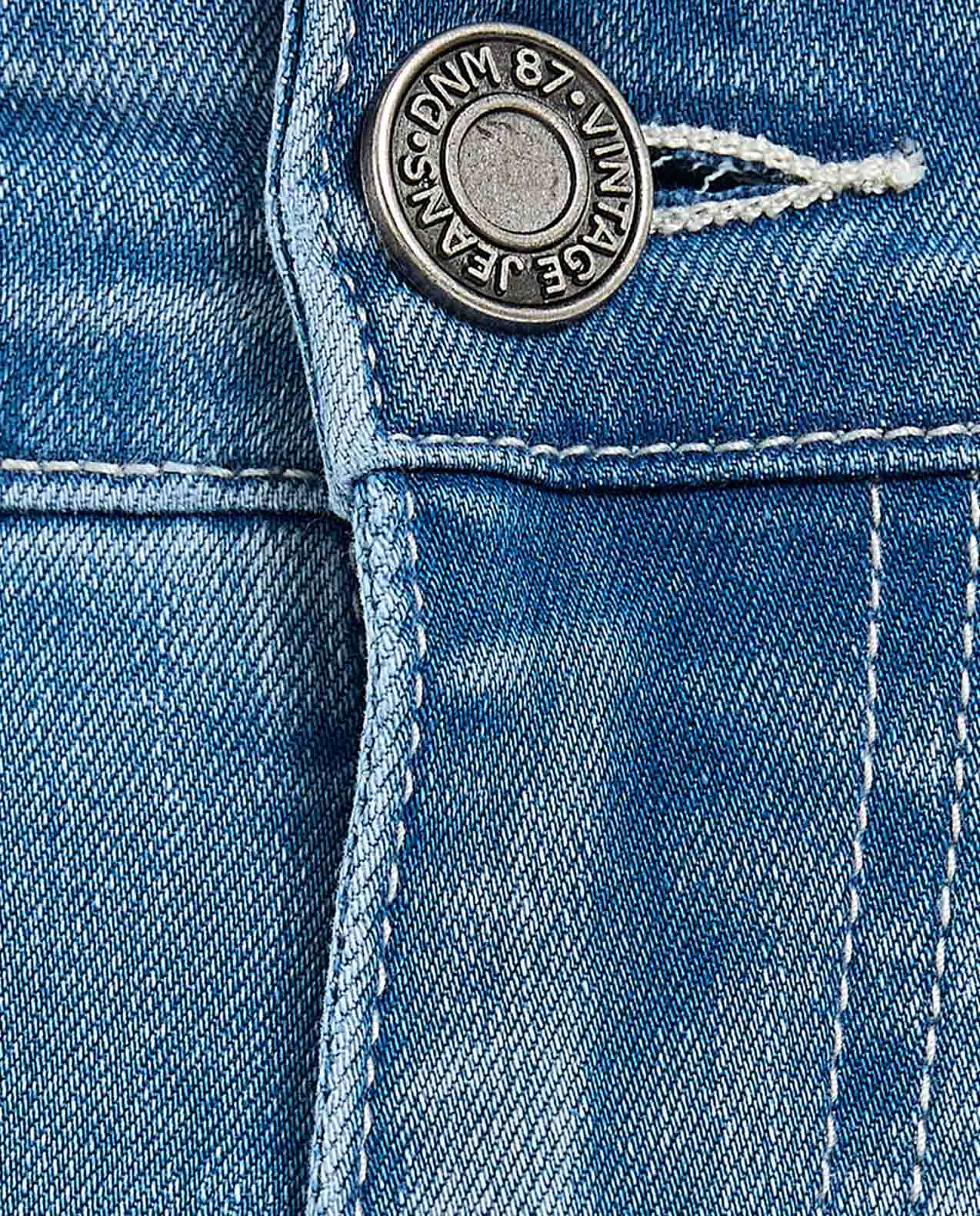 Faded Slim Fit Jeans with Button Closure