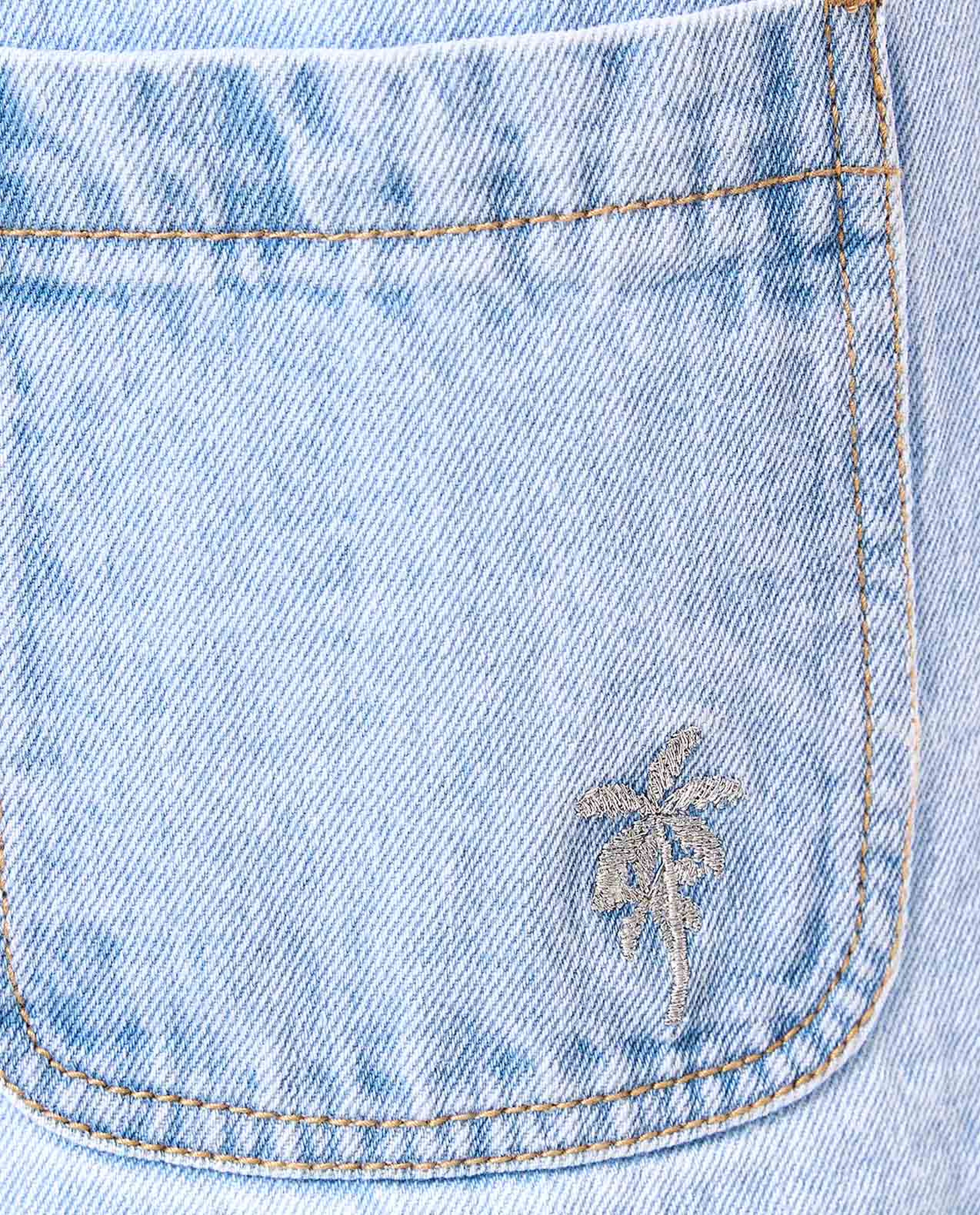 Embroidered T-Shirt and Dungaree Dress Set