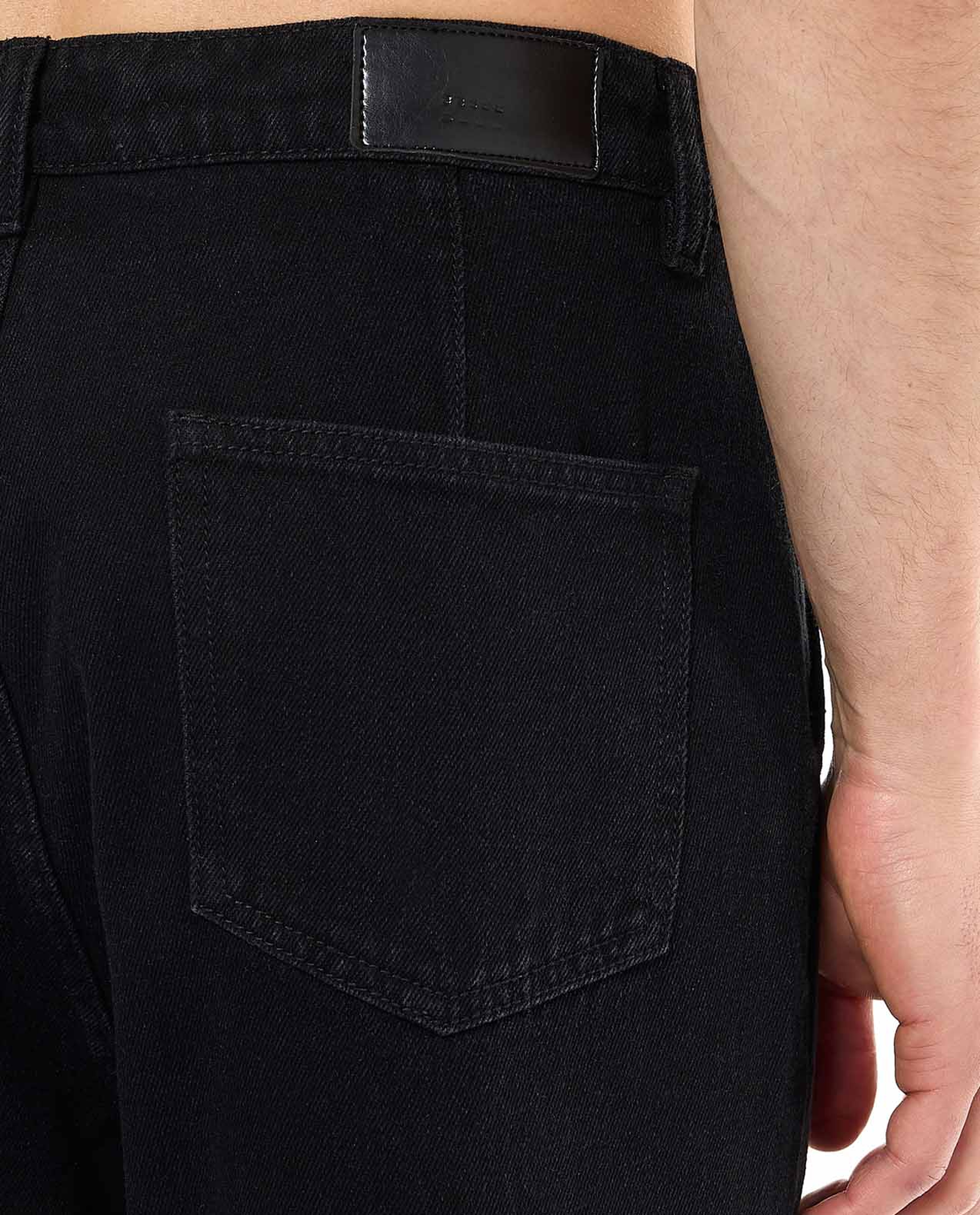 Solid Tapered Fit Jeans with Button Closure