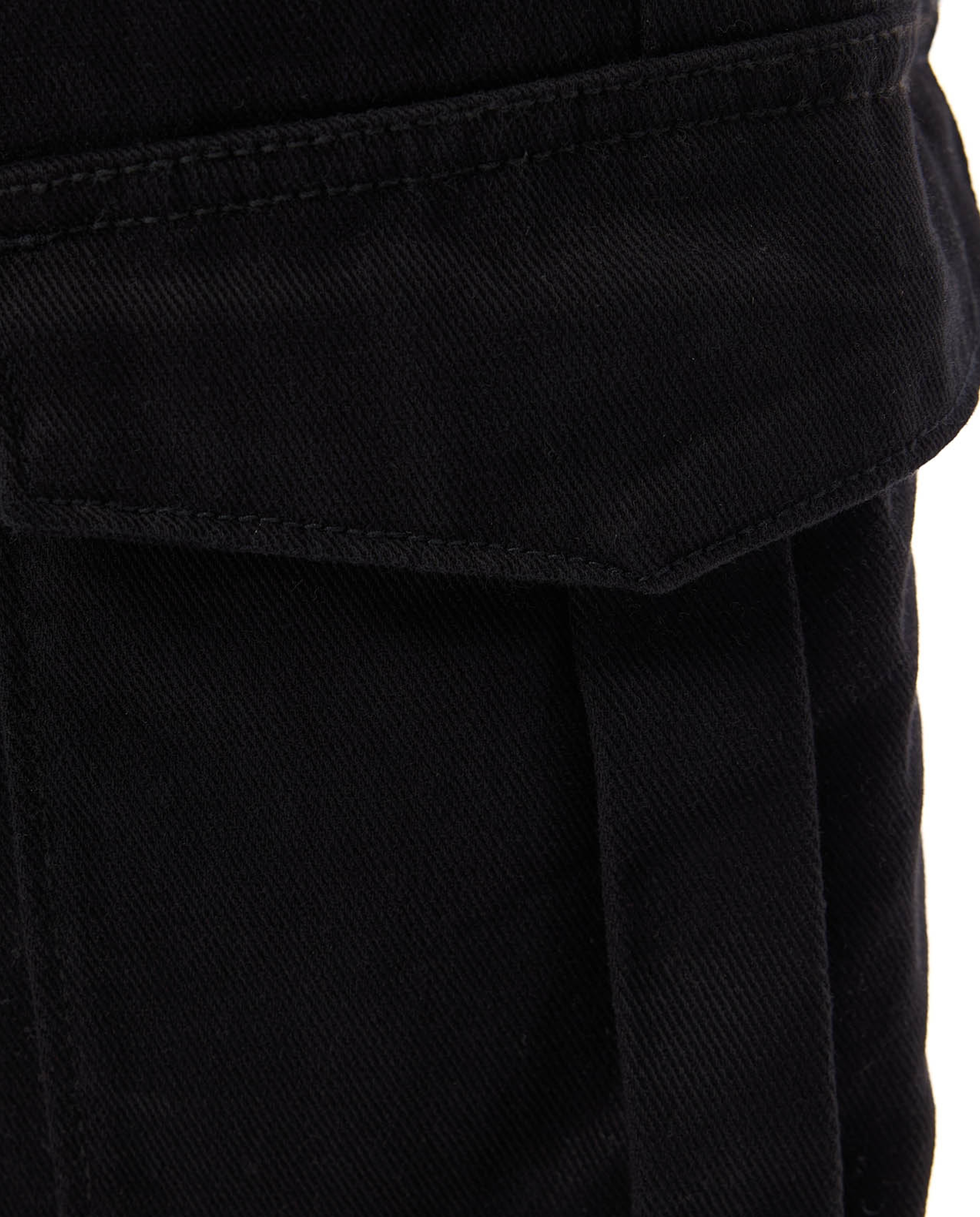 Solid Wide Leg Cargo Jeans with Button Closure