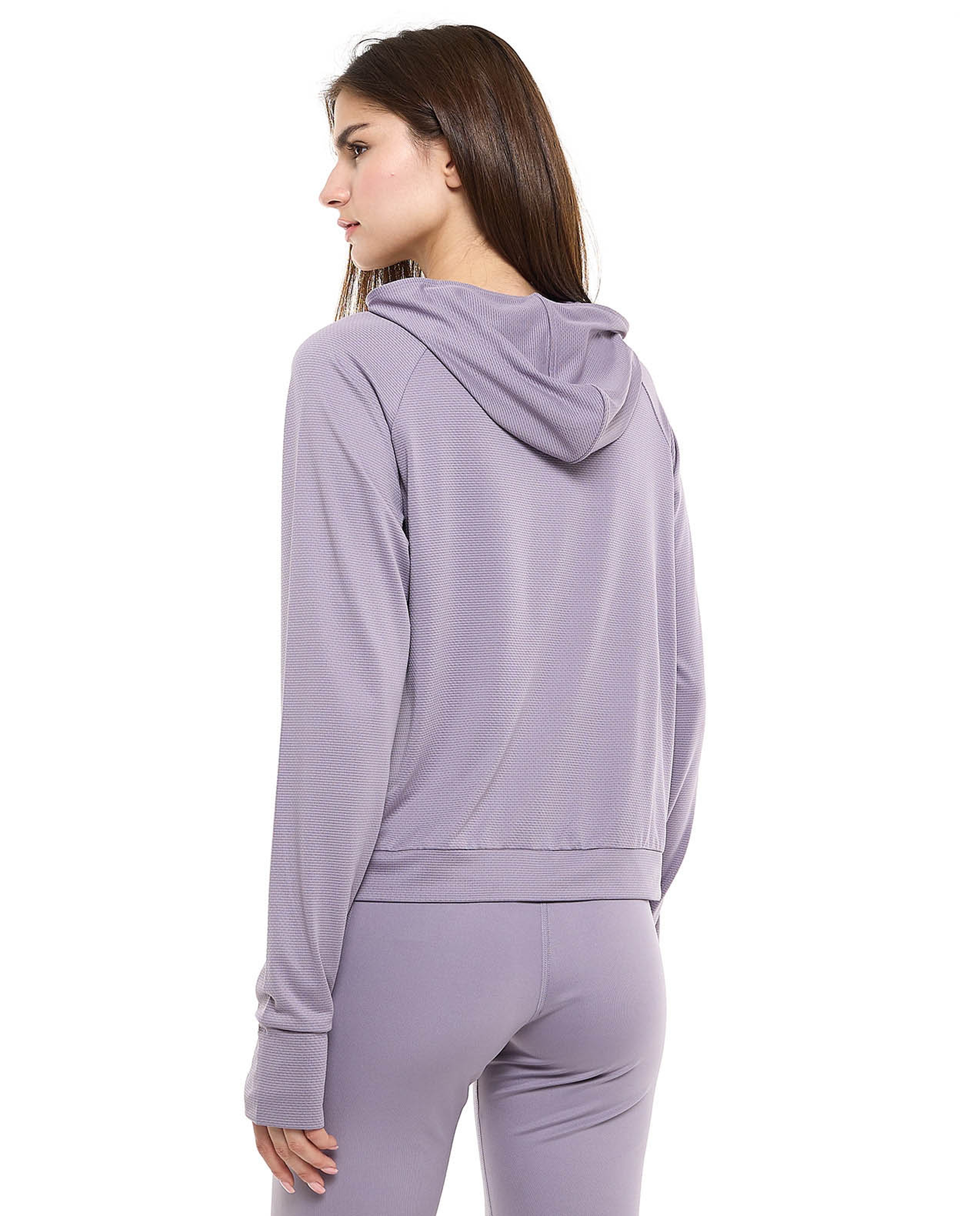 Zippered Hooded Jacket with Thumbhole