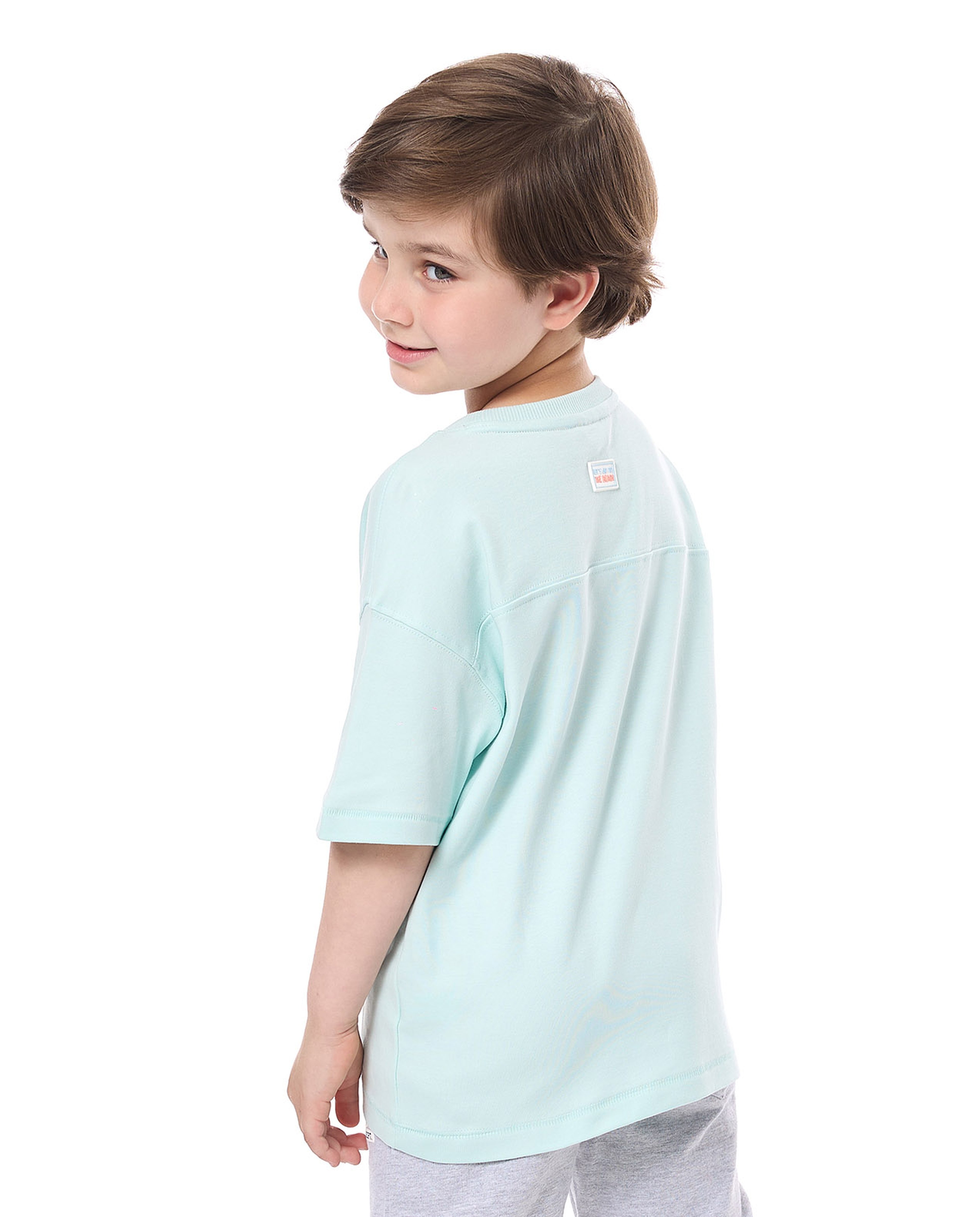 Printed T-Shirt with Crew Neck and Short Sleeves