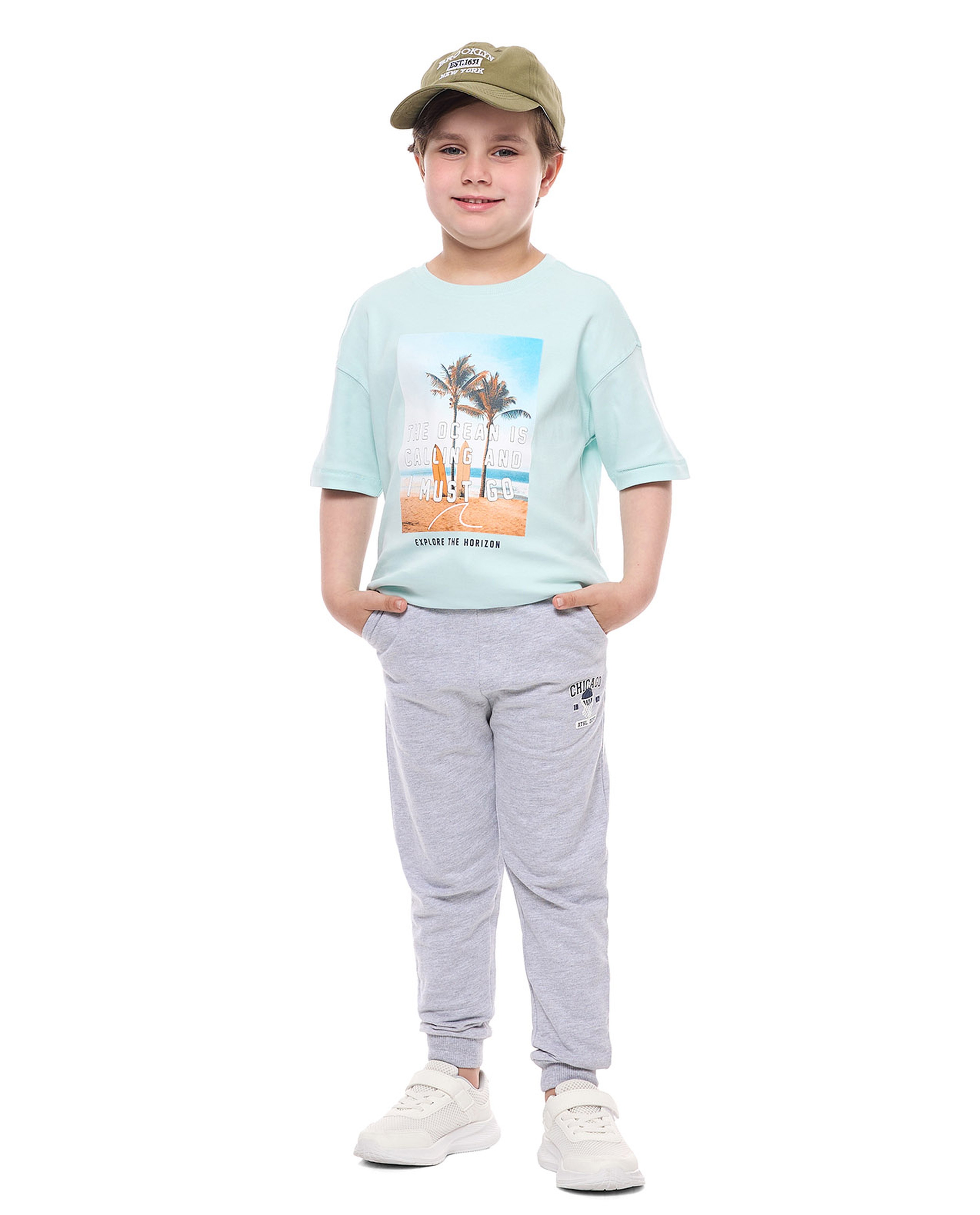 Printed T-Shirt with Crew Neck and Short Sleeves