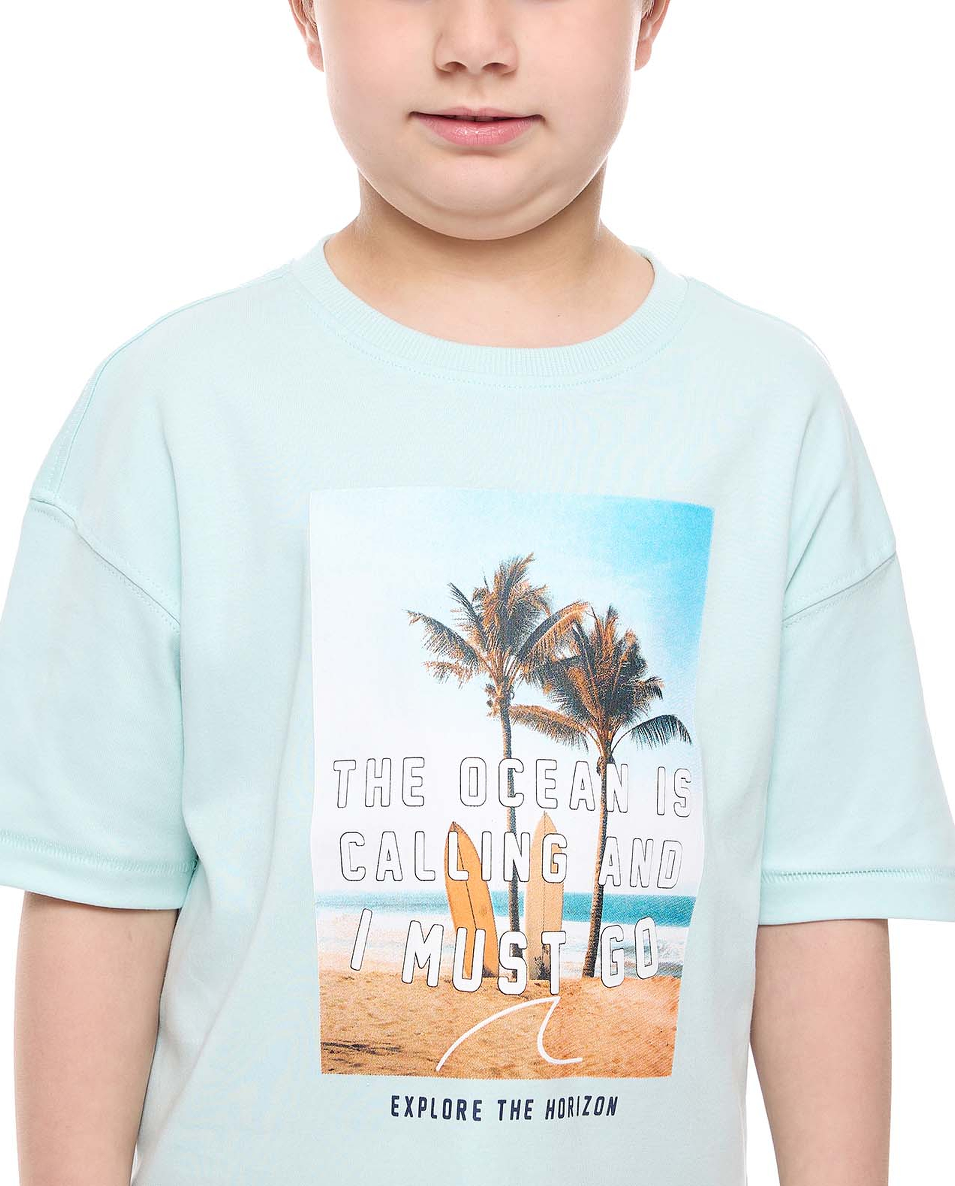 Printed T-Shirt with Crew Neck and Short Sleeves