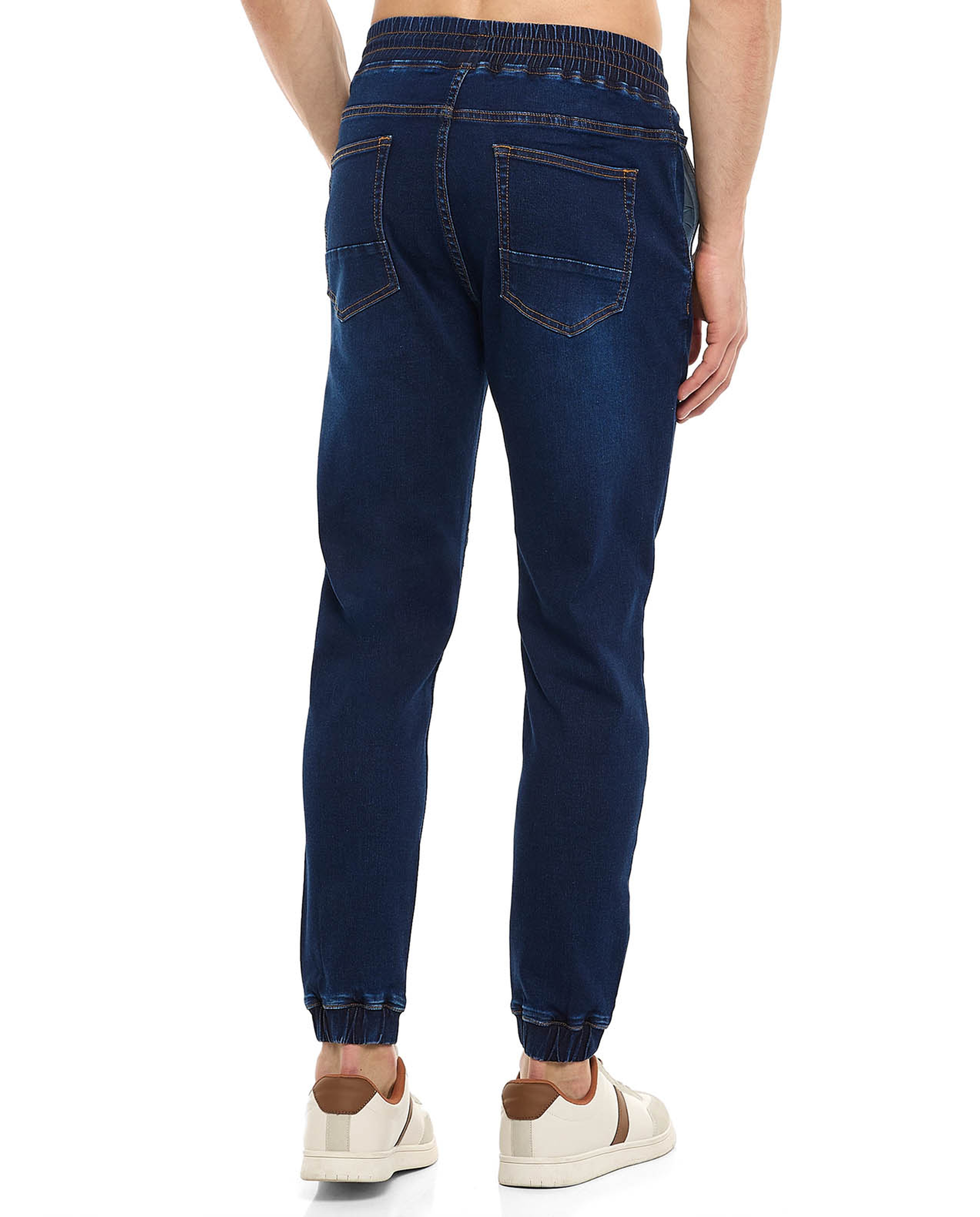 Faded Jogger Jeans with Drawstring Waist