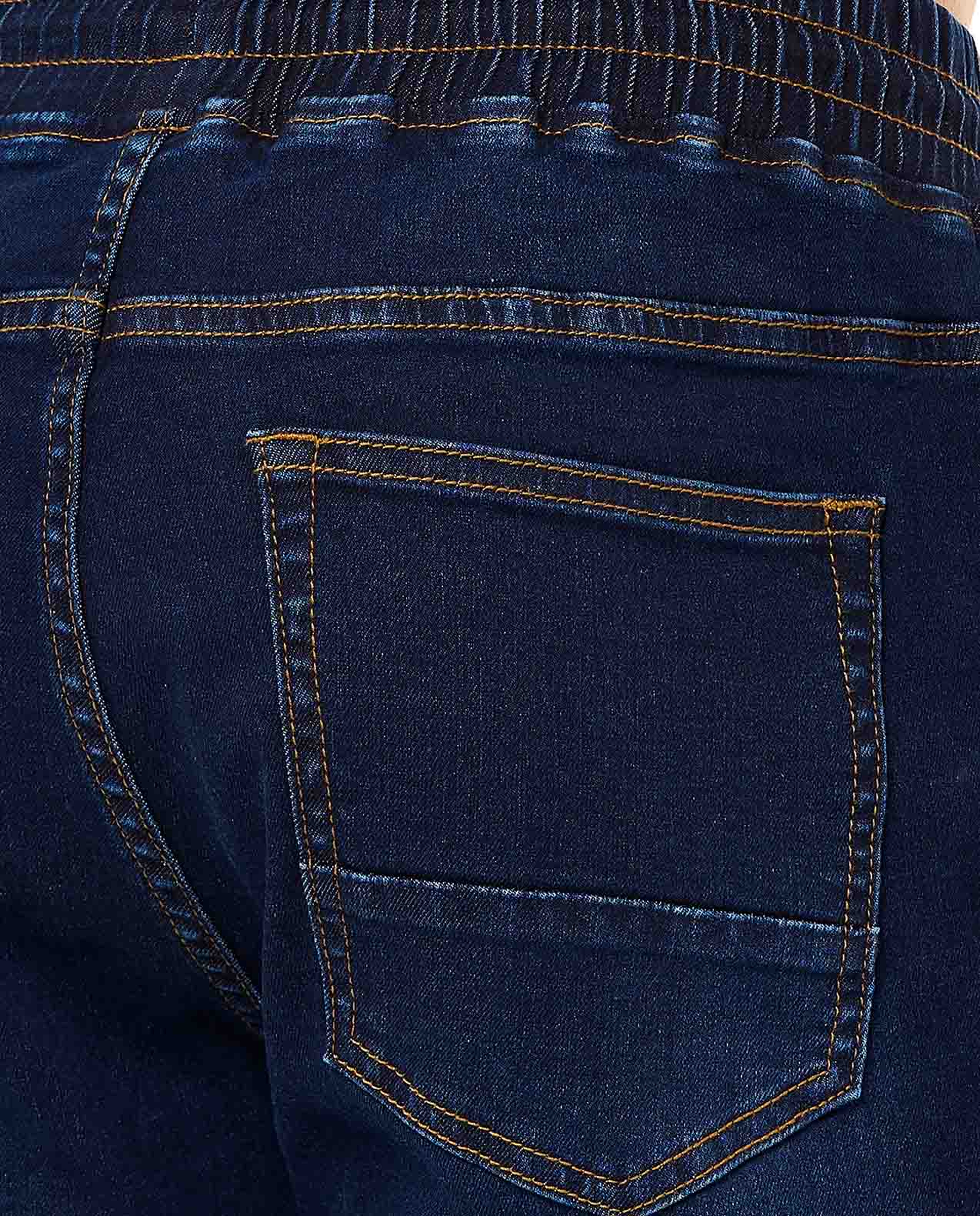 Faded Jogger Jeans with Drawstring Waist