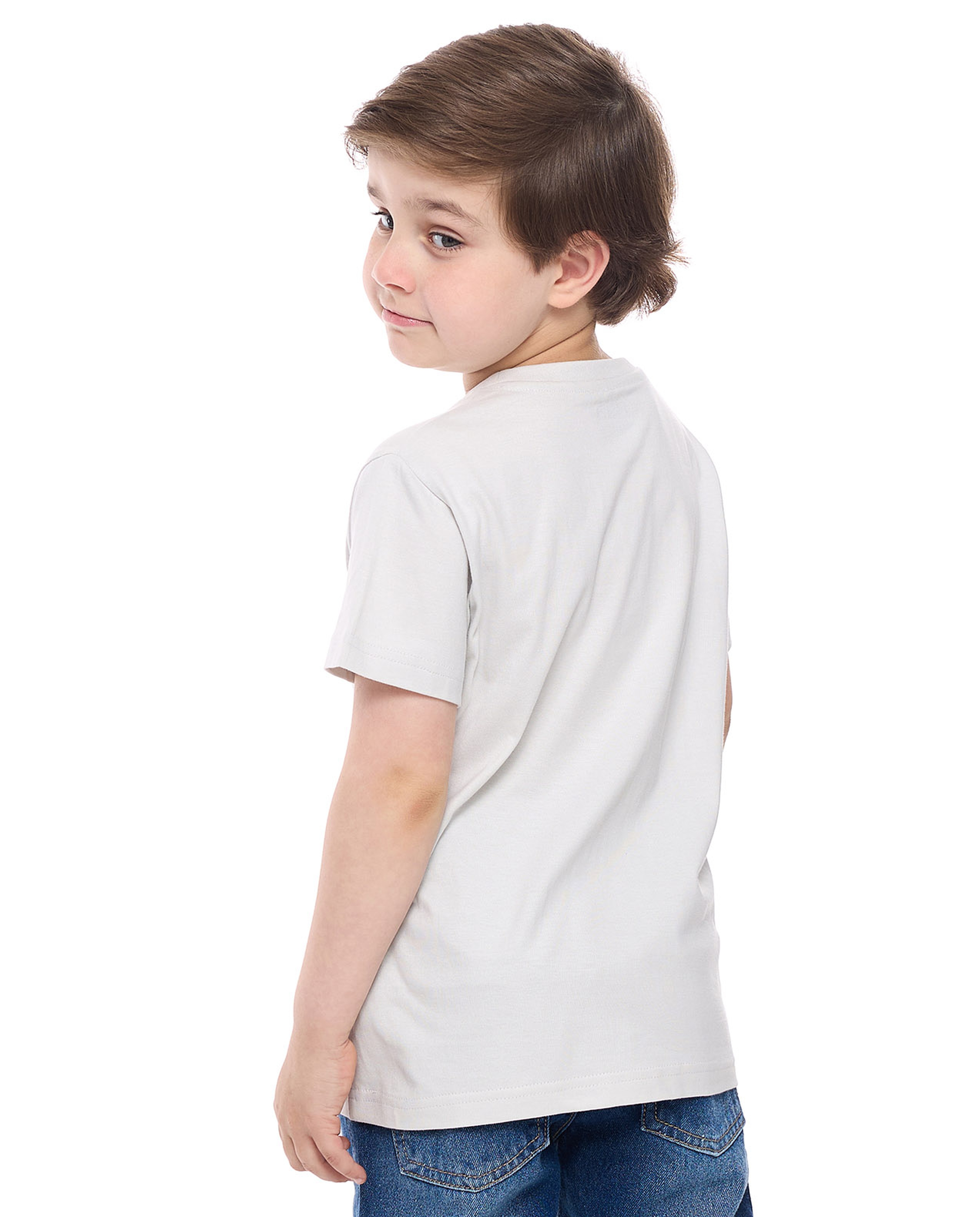 Printed T-Shirt with Crew Neck and Short Sleeves