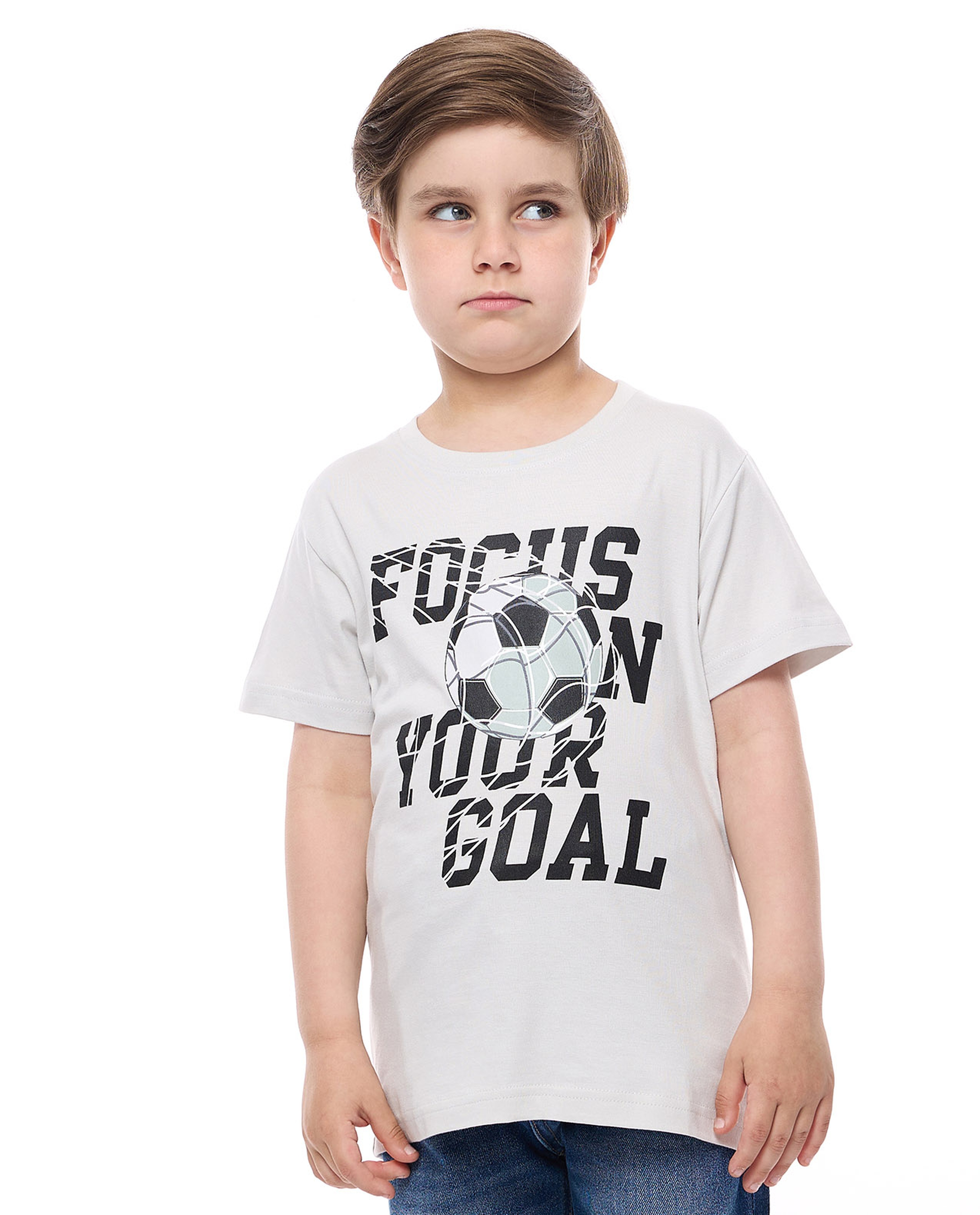 Printed T-Shirt with Crew Neck and Short Sleeves