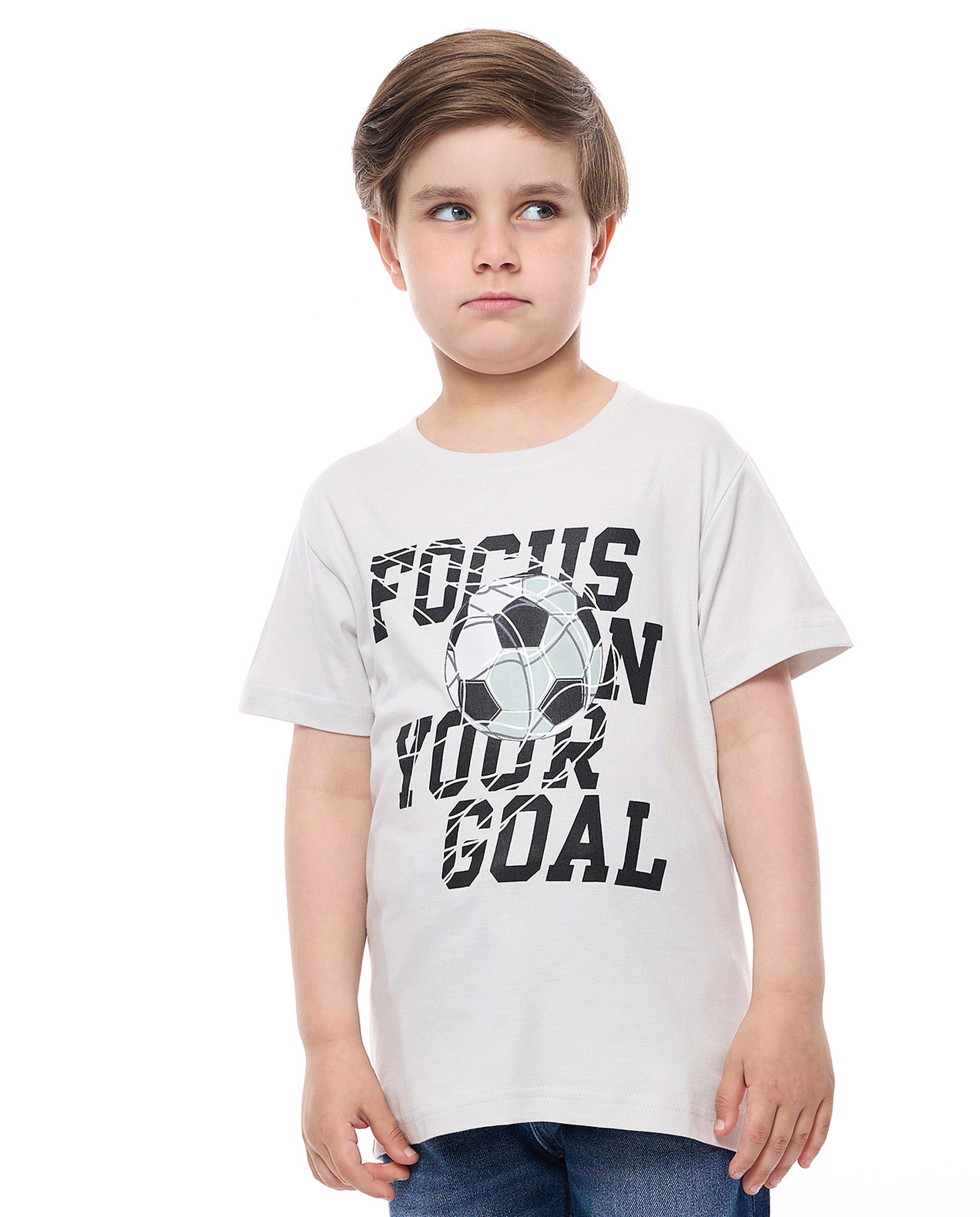 Printed T-Shirt with Crew Neck and Short Sleeves