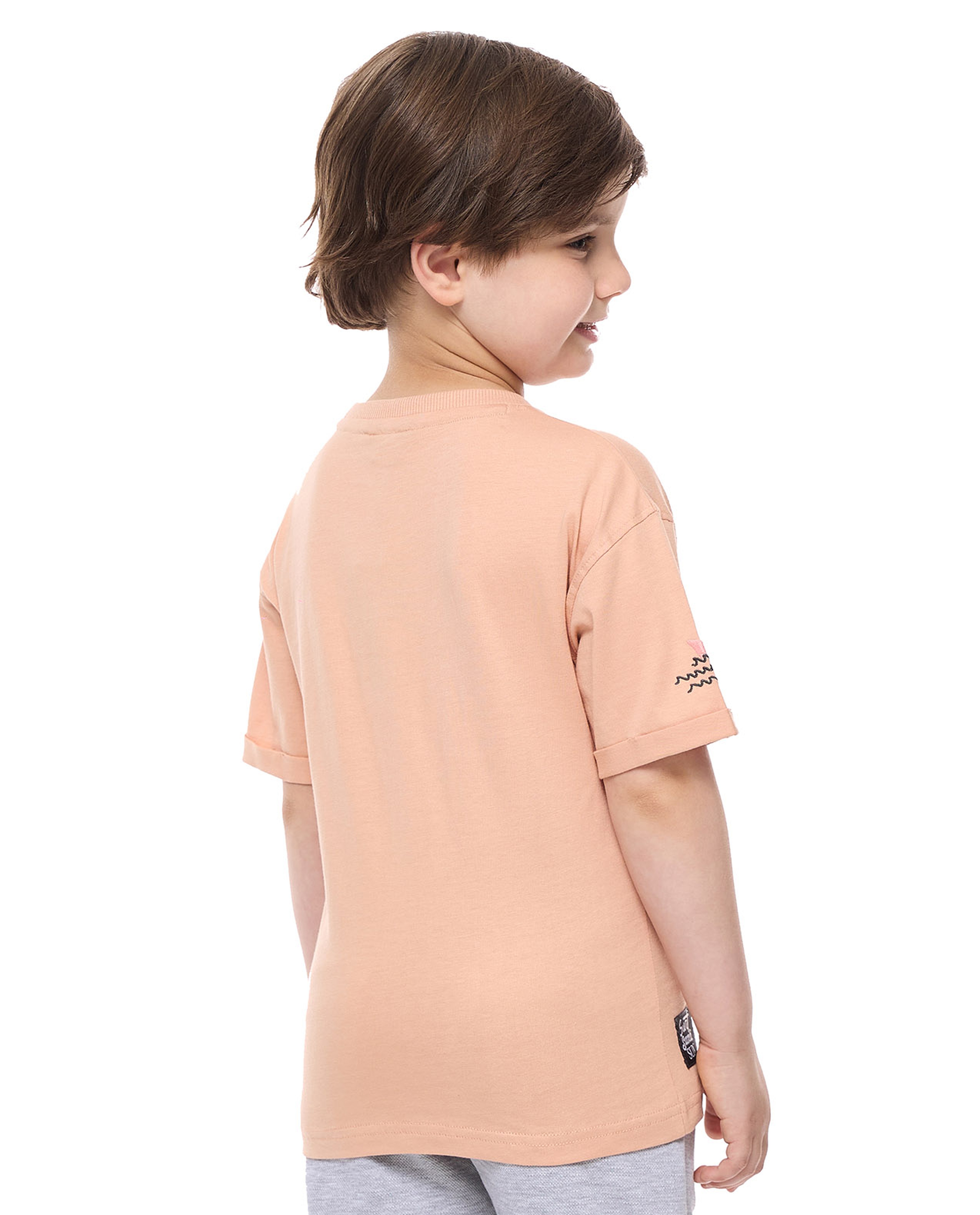 Printed T-Shirt with Crew Neck and Short Sleeves