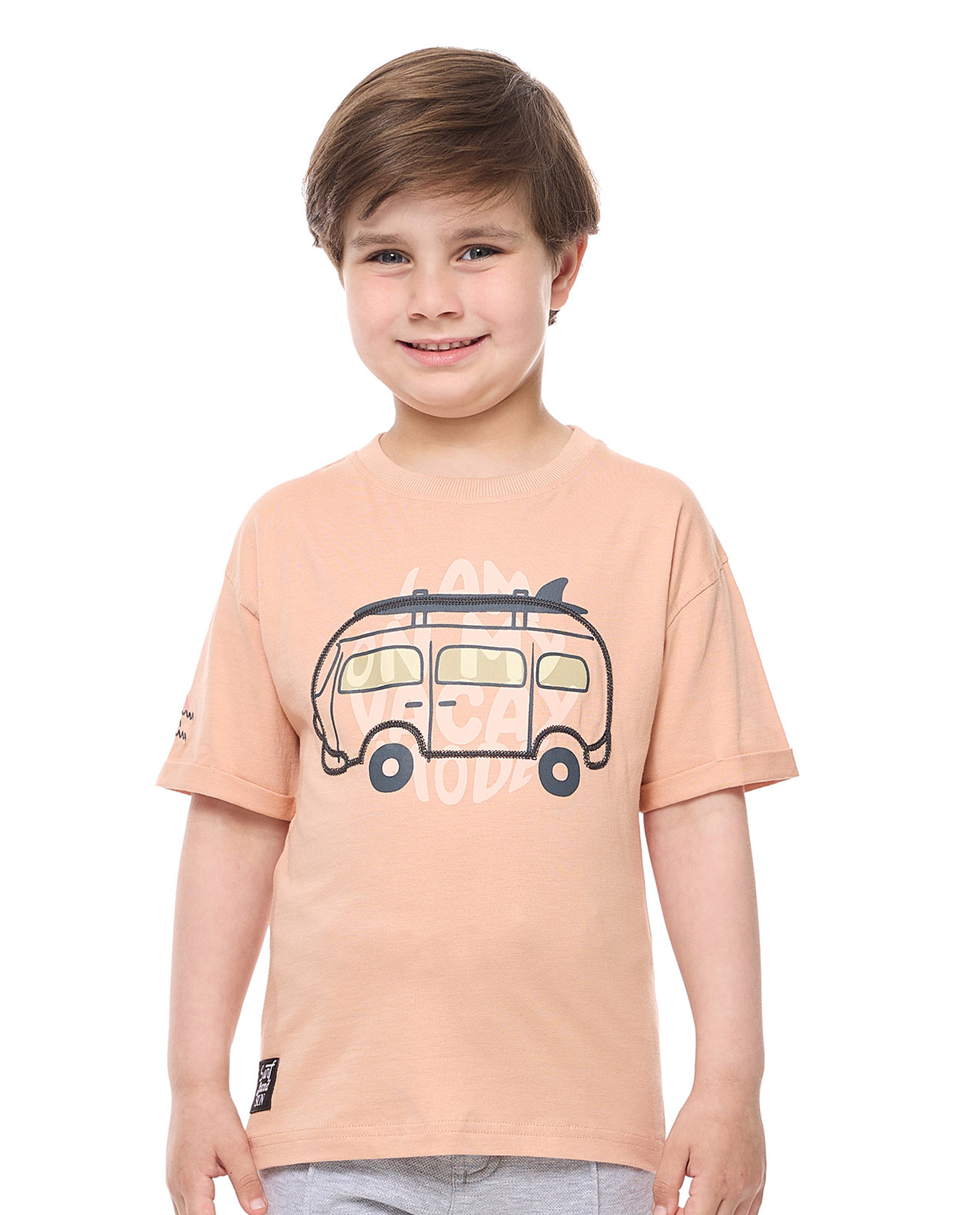 Printed T-Shirt with Crew Neck and Short Sleeves