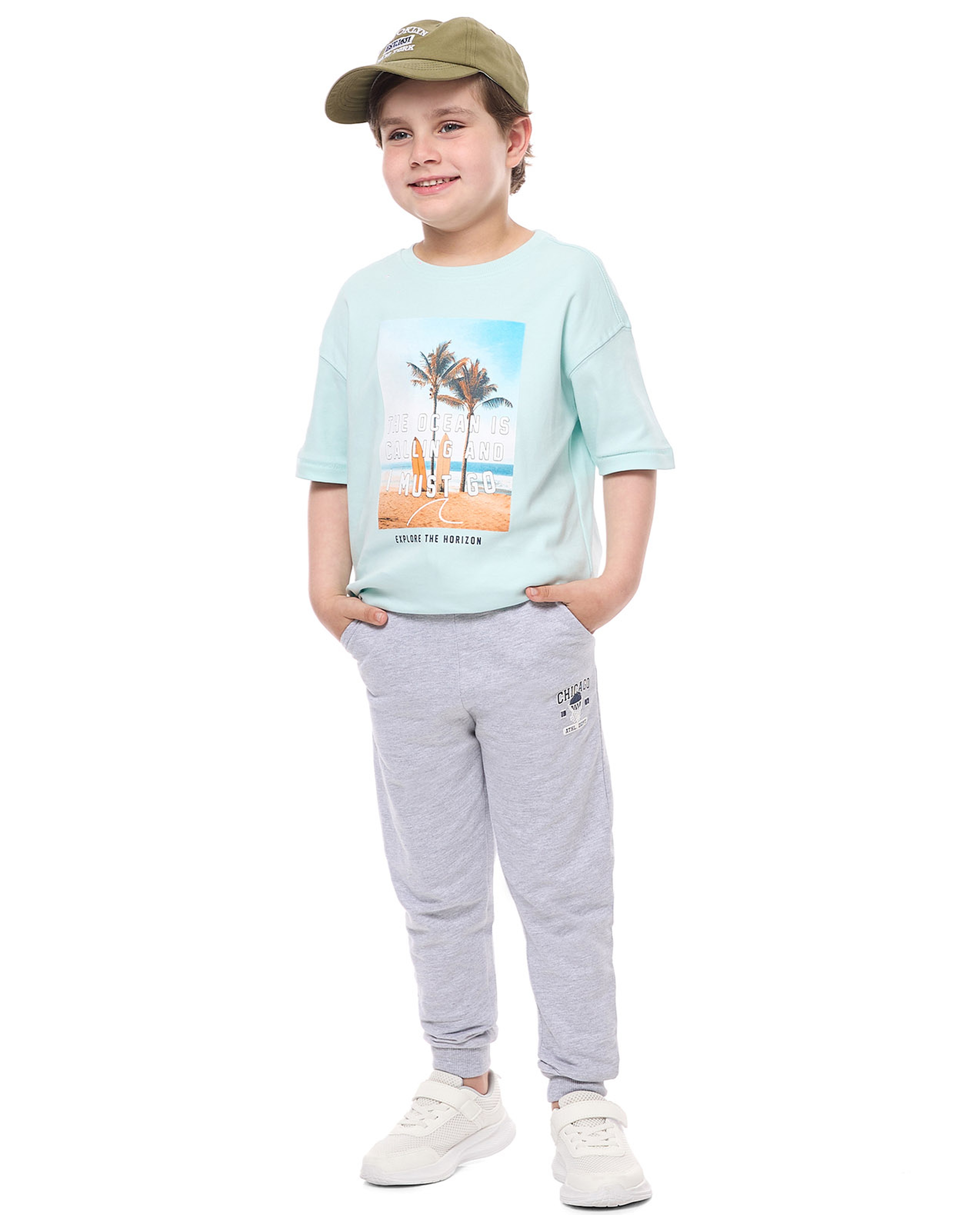 Printed Joggers with Drawstring Waist