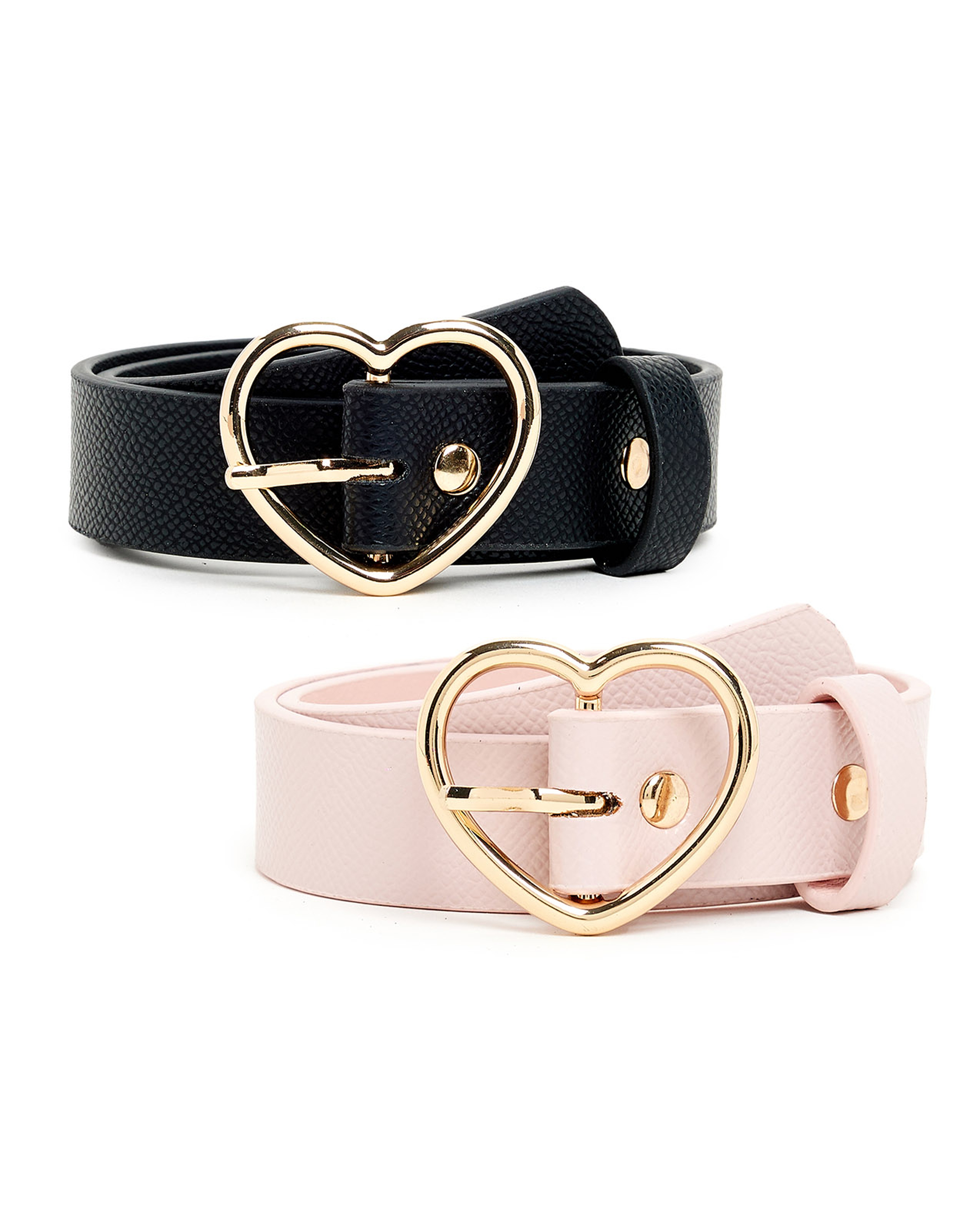 2 Pack Heart Buckle Belts