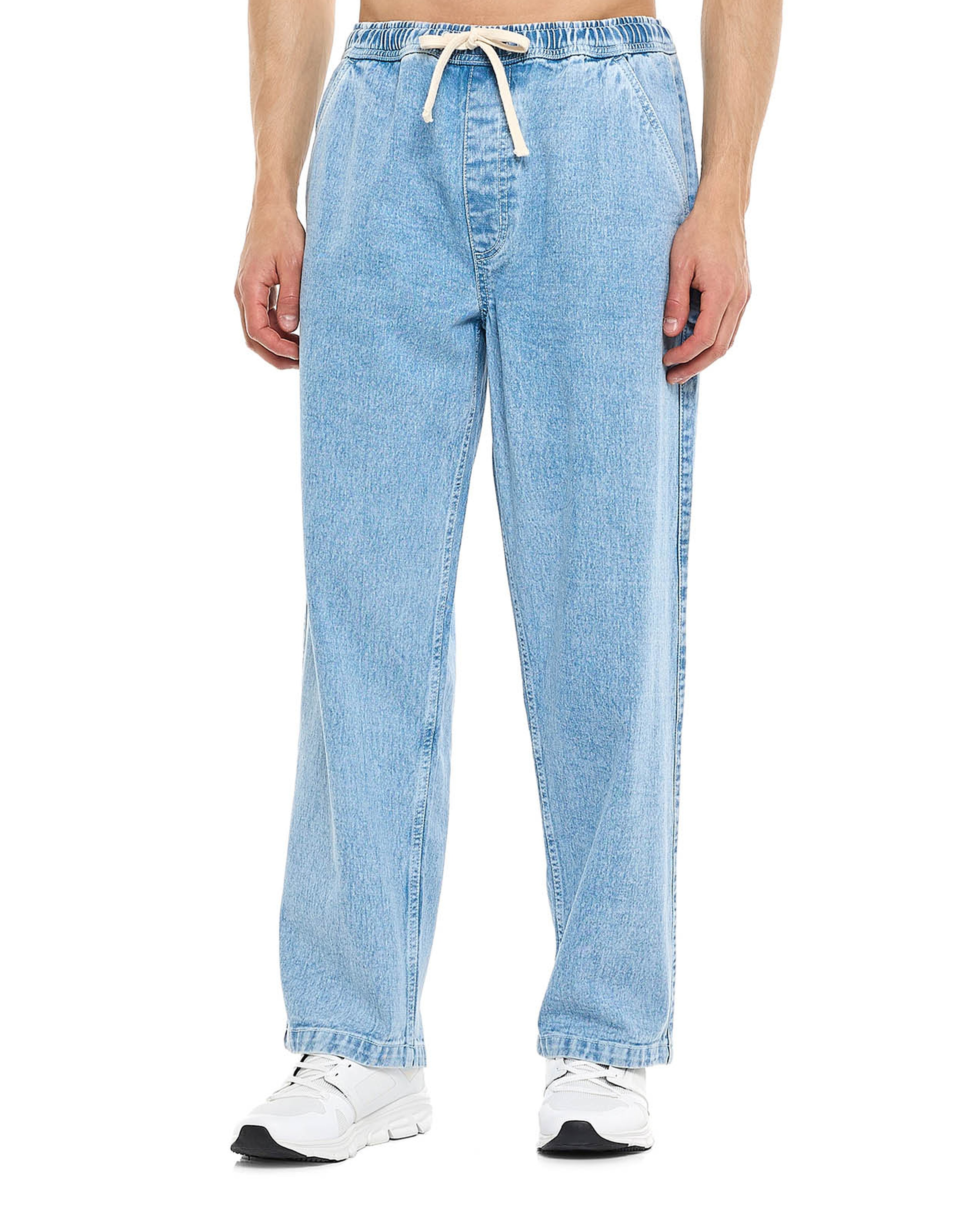 Washed Carpenter Jeans with Drawstring Waist