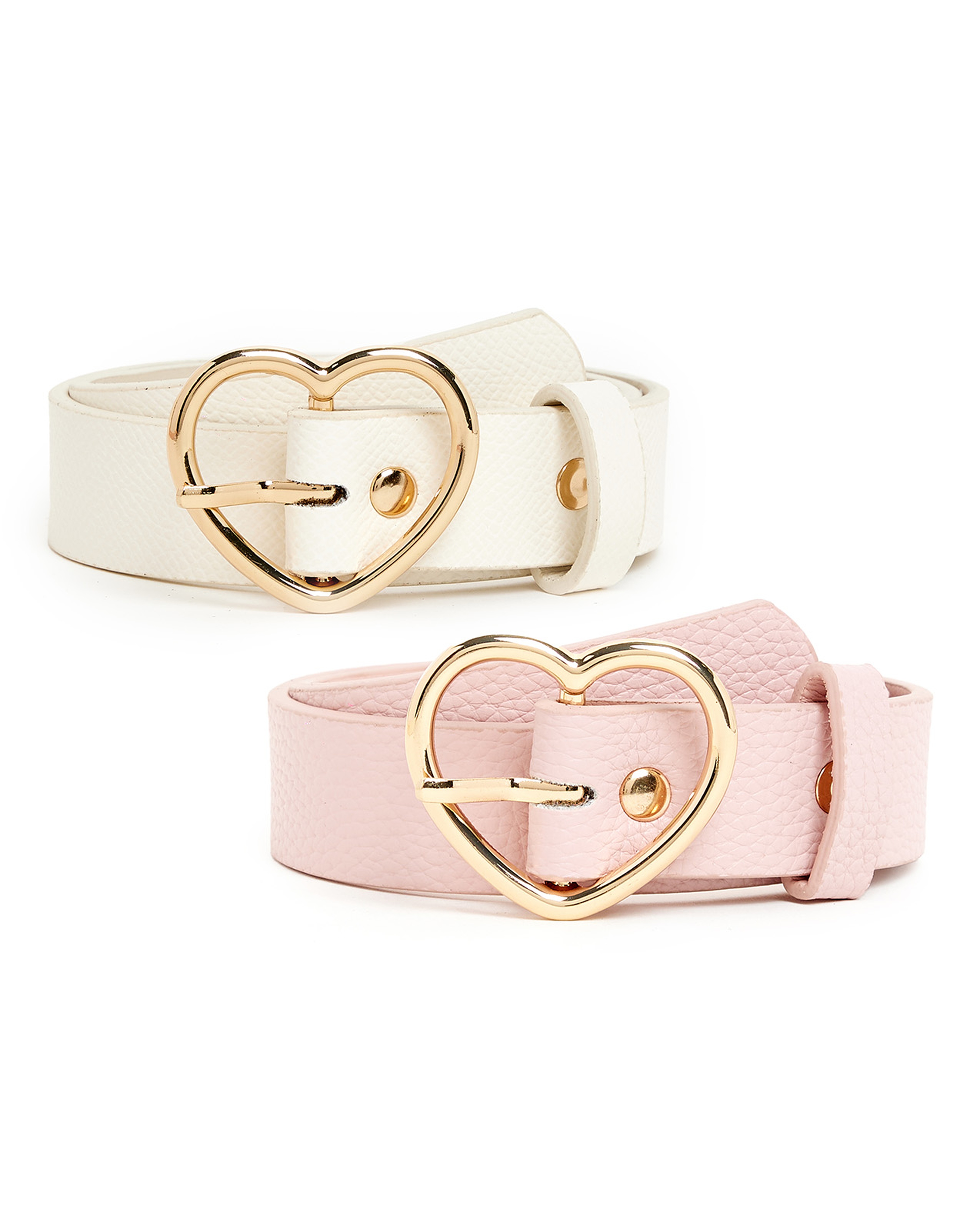 2 Pack Heart Buckle Belts