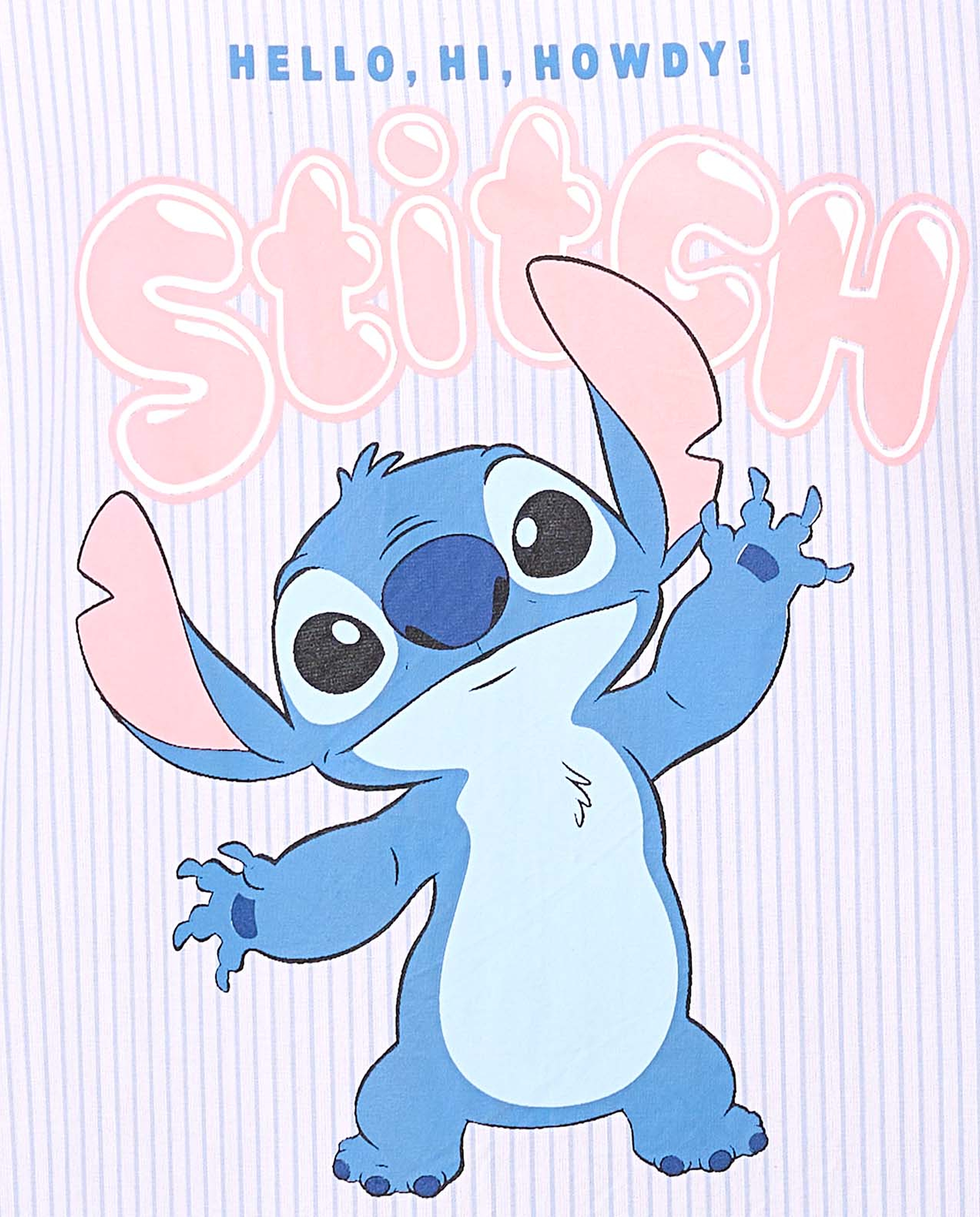 Stitch Printed Tunic Shirt with Classic Collar and Long Sleeves