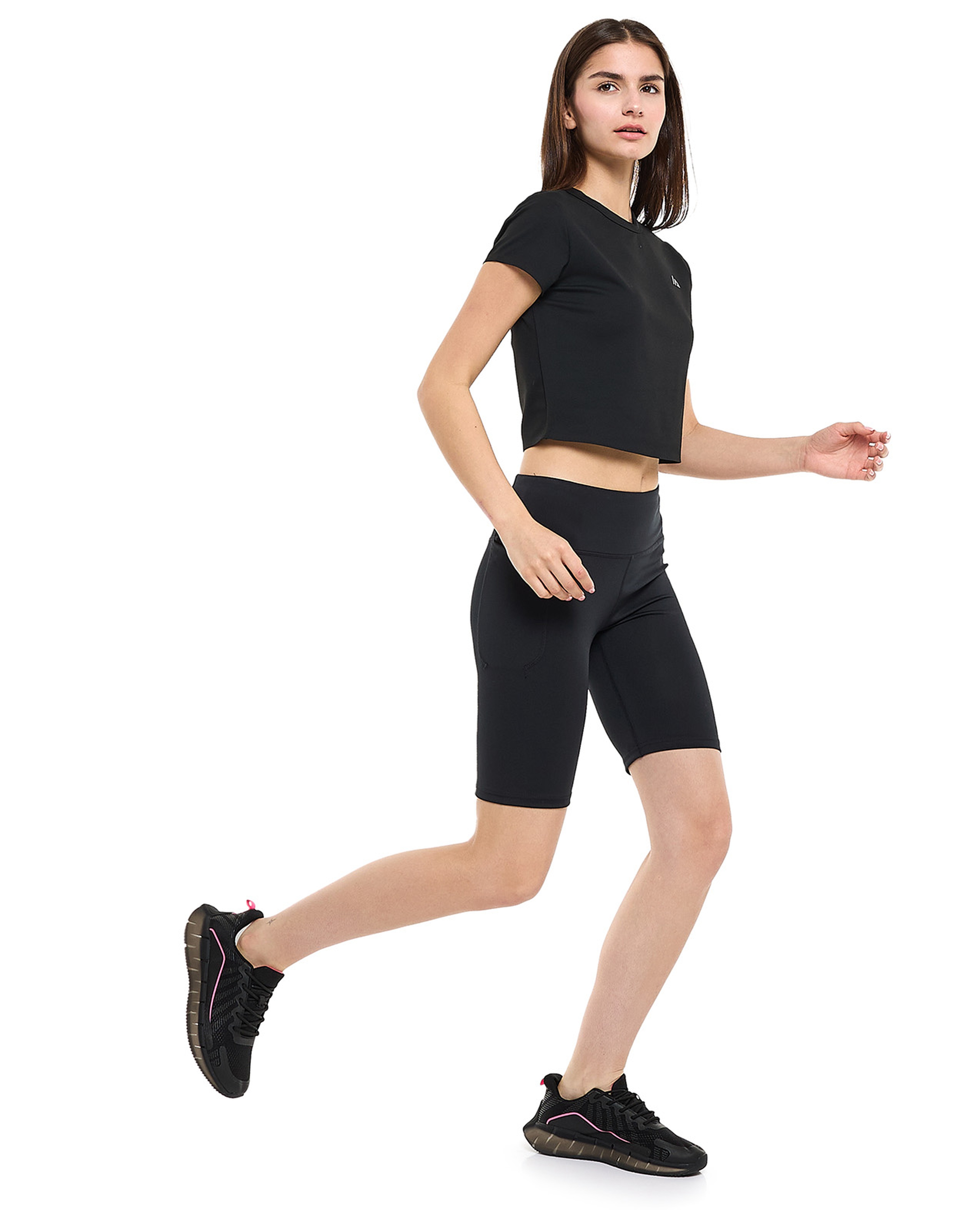 Utility Biker Shorts with Elastic Waist