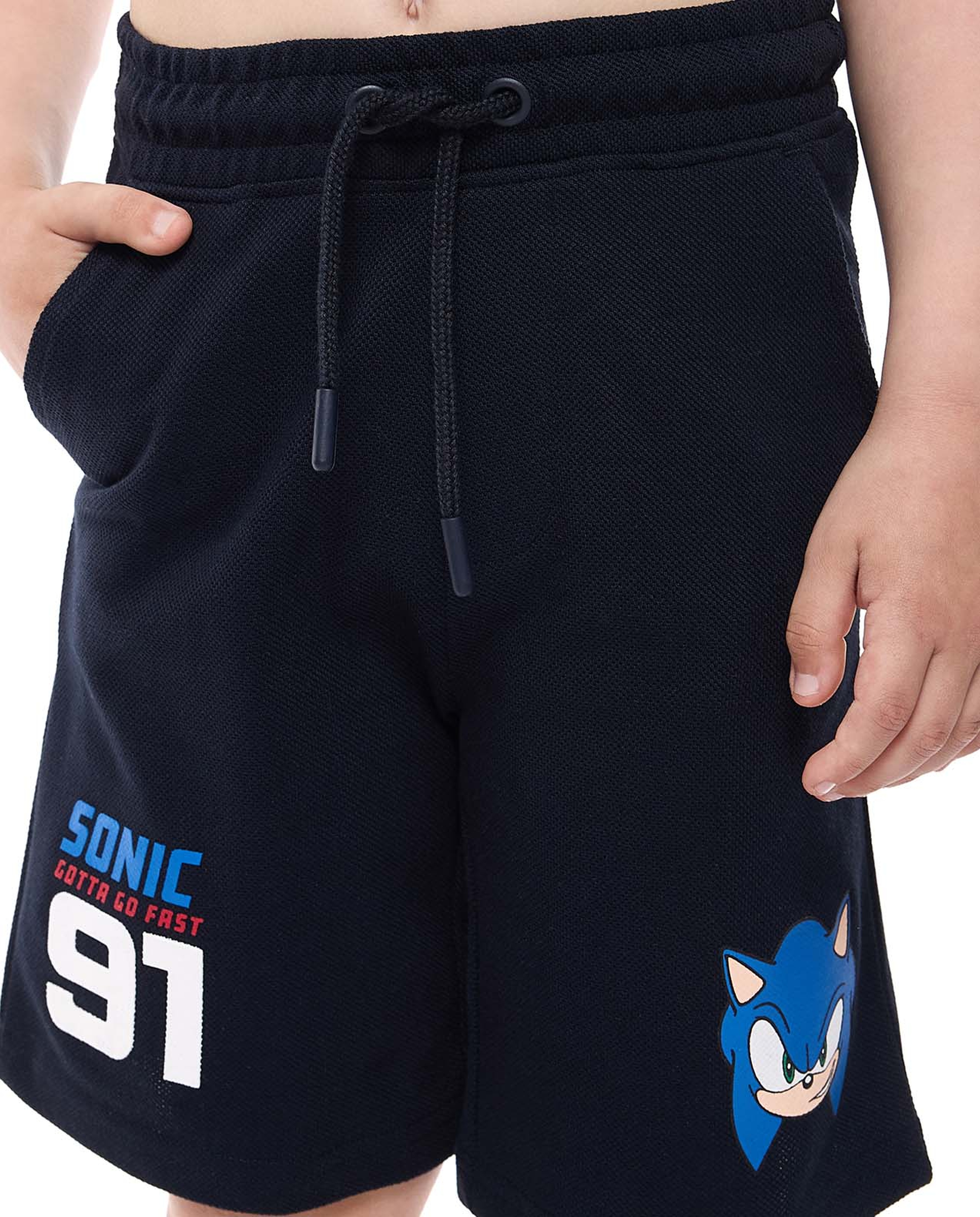Sonic Printed Shorts with Drawstring Waist