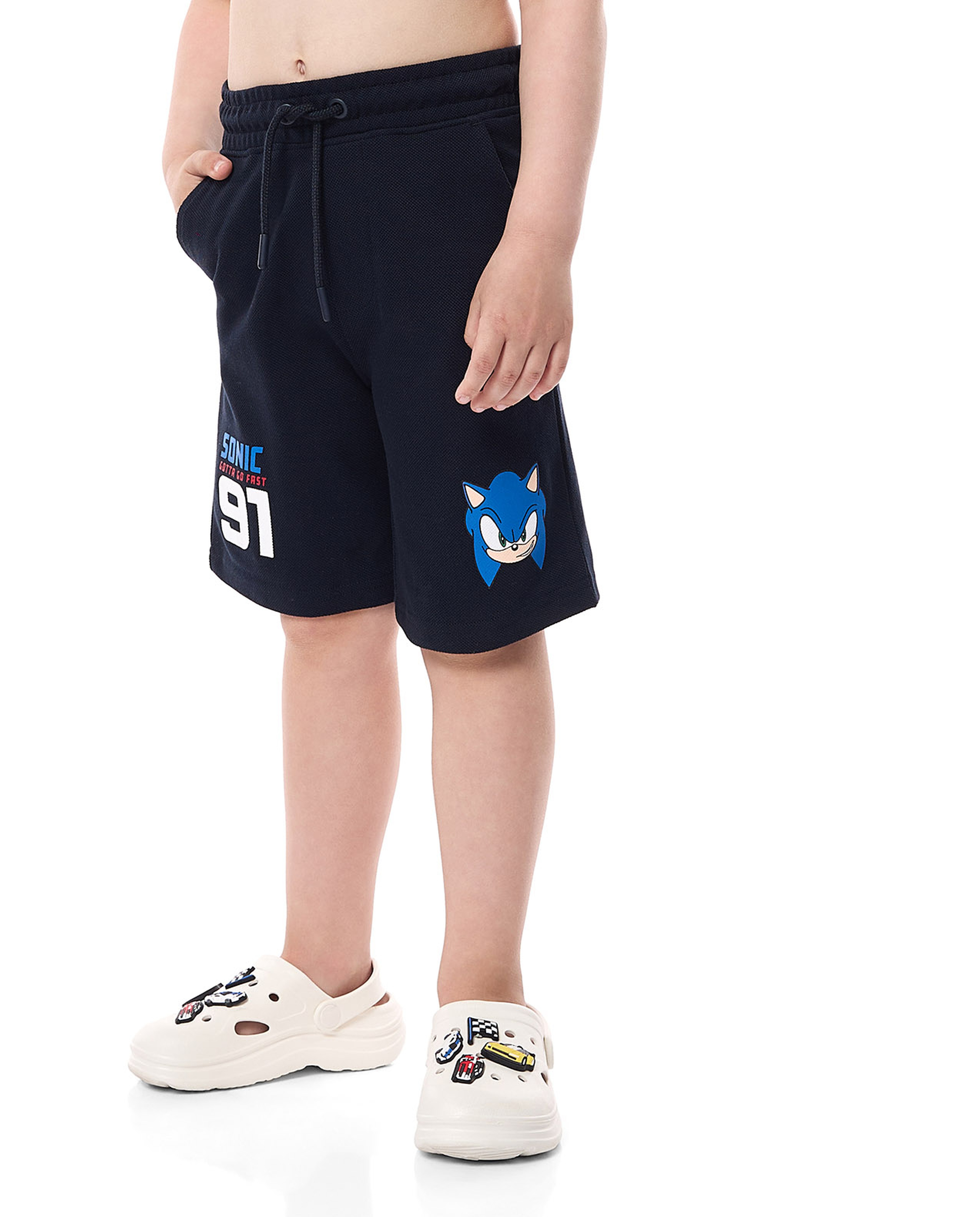 Sonic Printed Shorts with Drawstring Waist