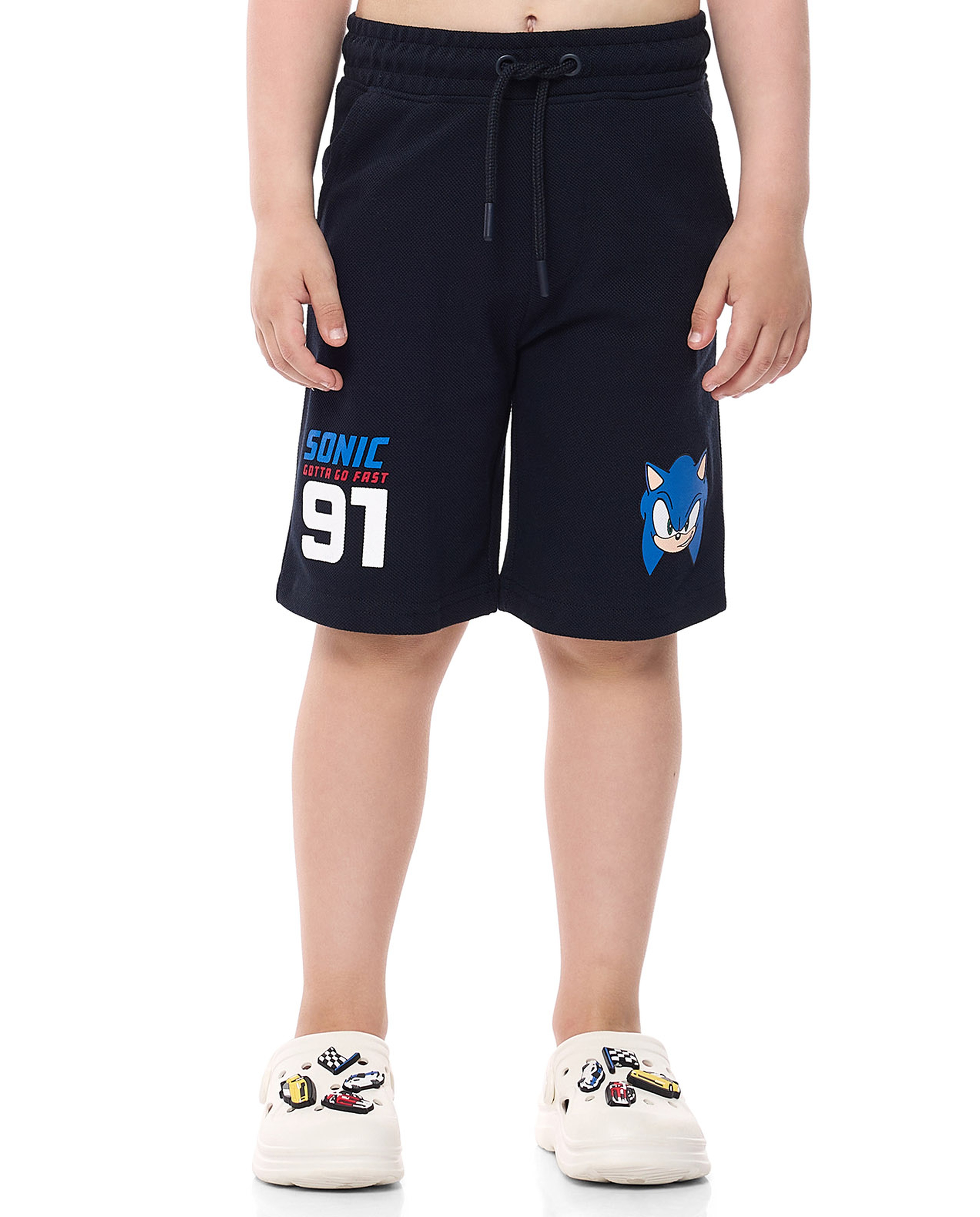 Sonic Printed Shorts with Drawstring Waist