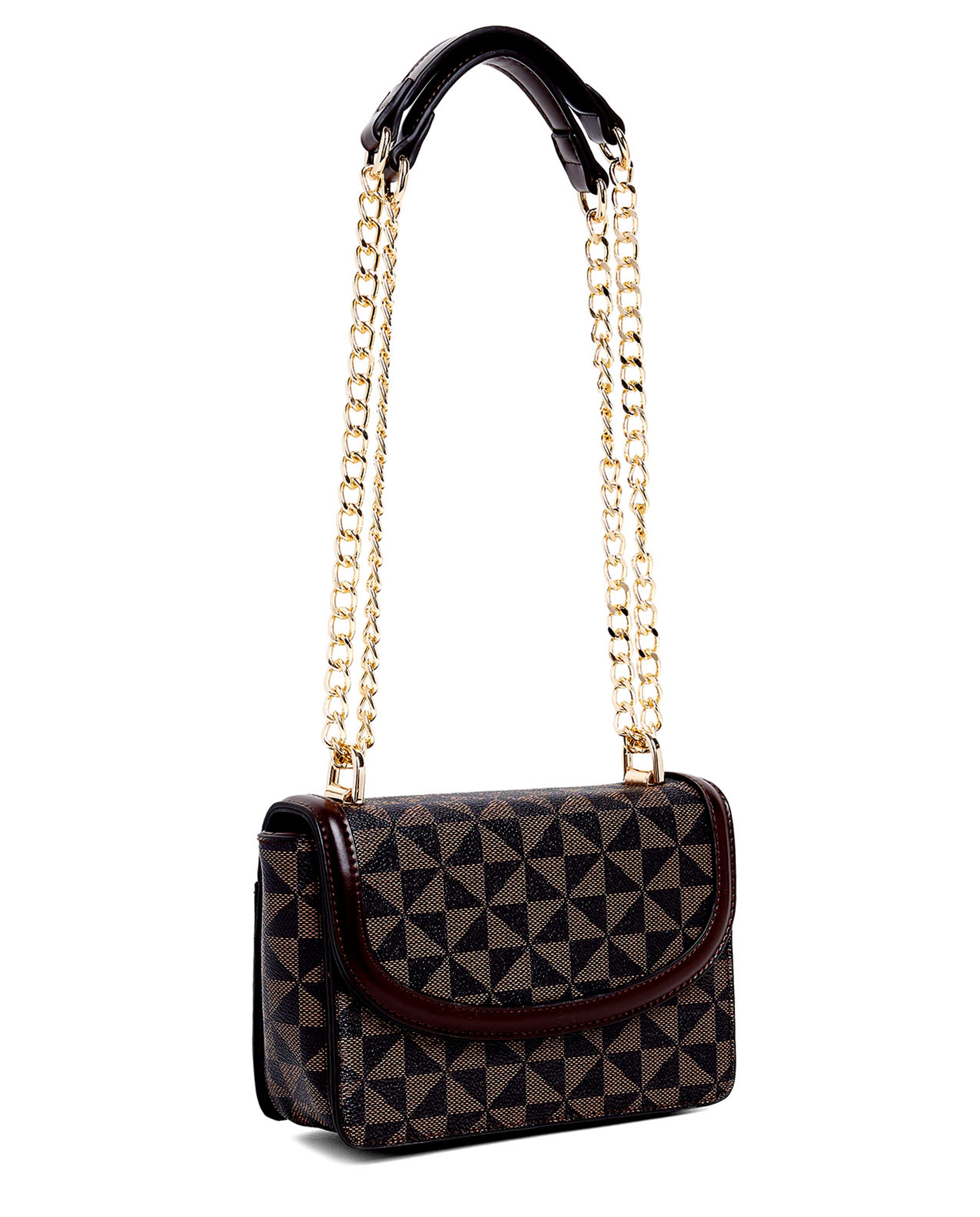 Patterned Convertible Shoulder Bag