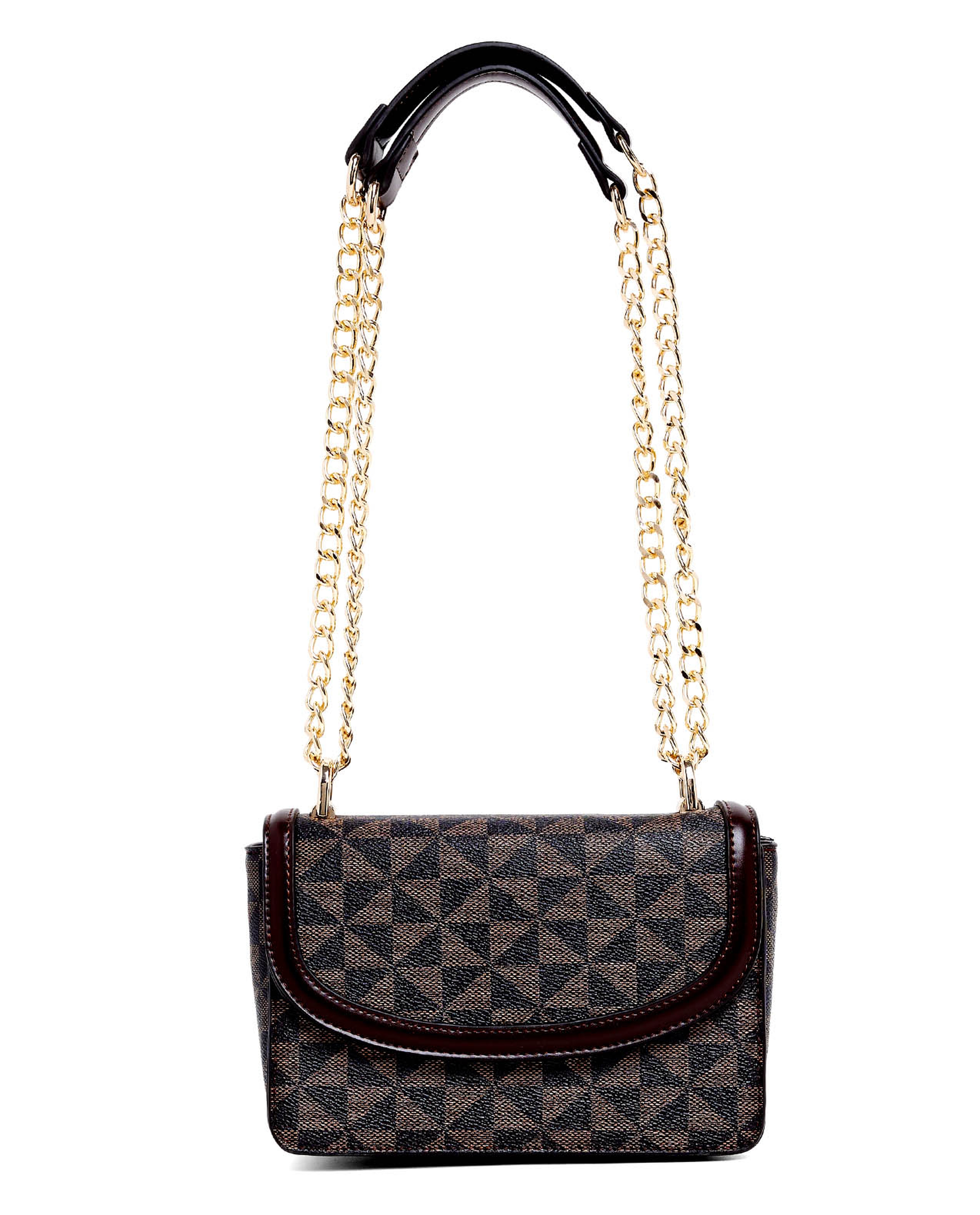 Patterned Convertible Shoulder Bag