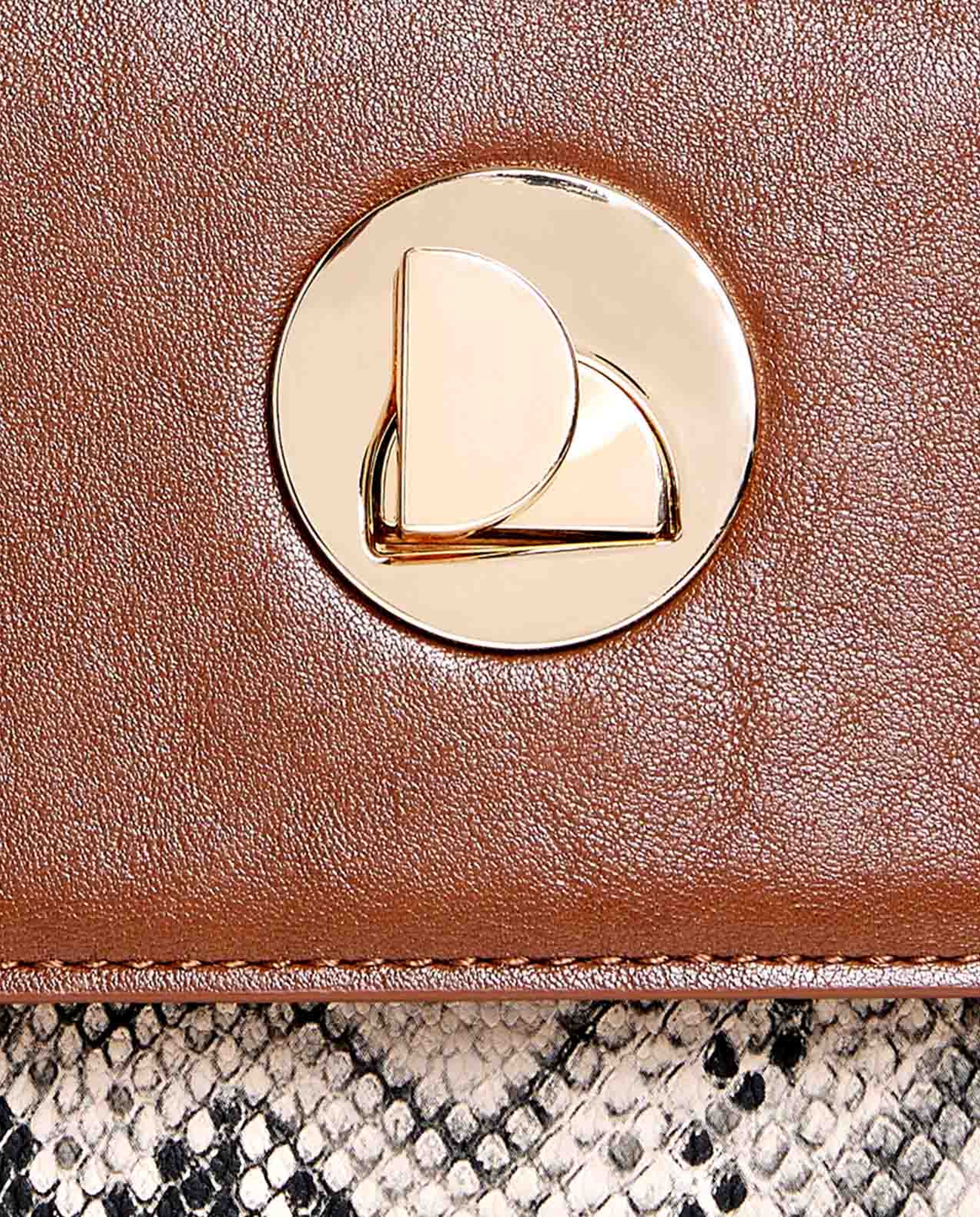 Snake Print Top Handle Bag