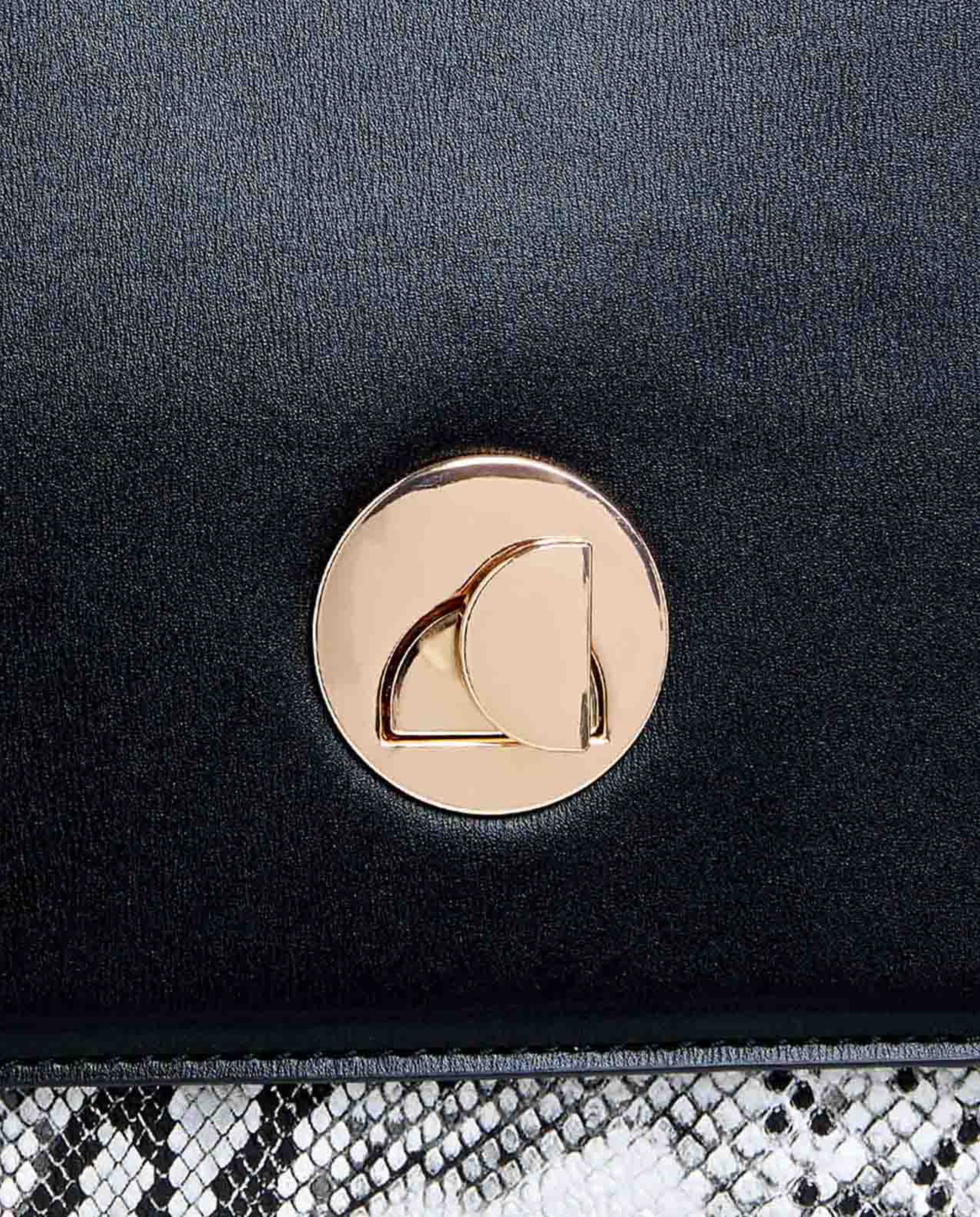 Snake Print Top Handle Bag