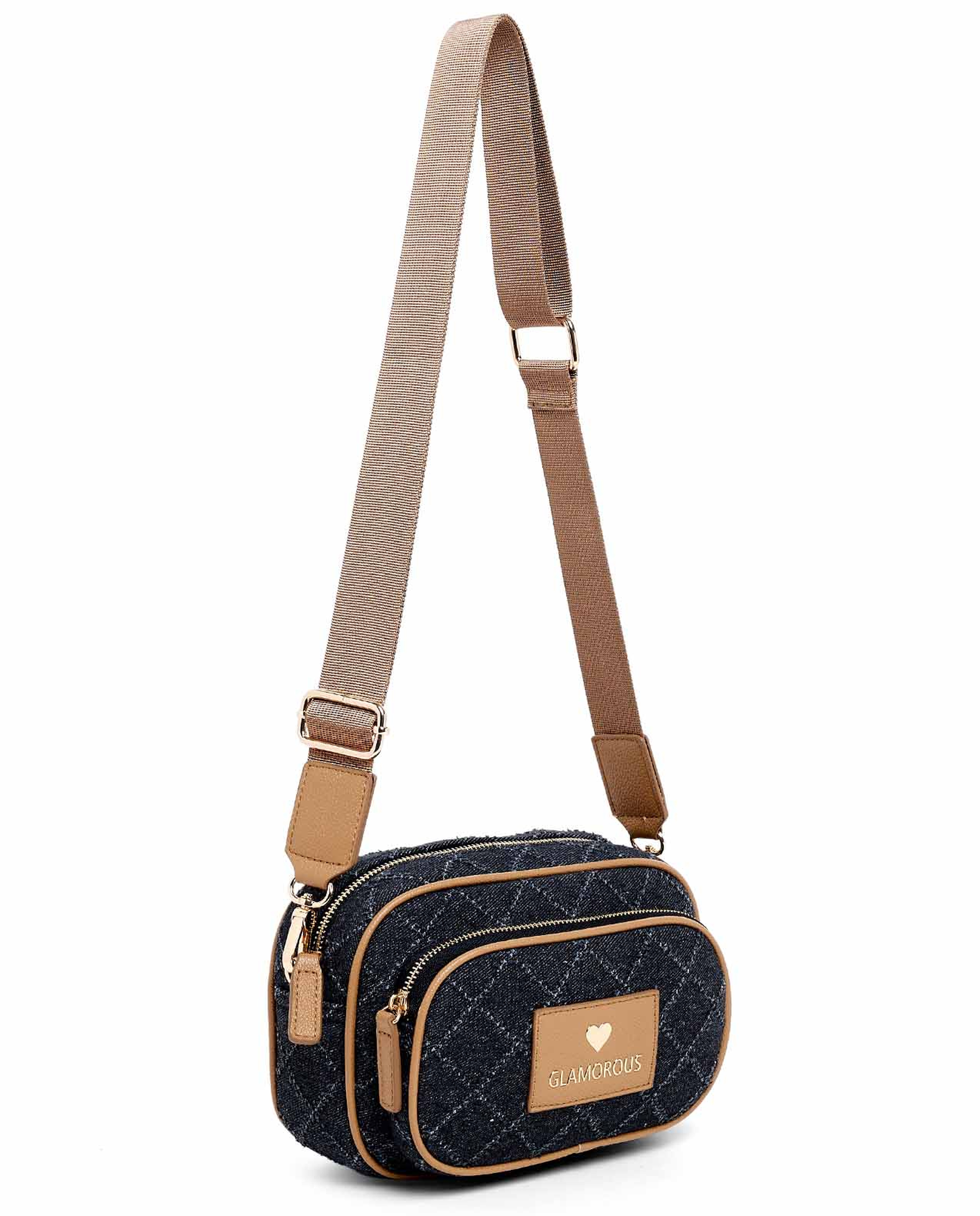 Distressed Denim Crossbody Bag