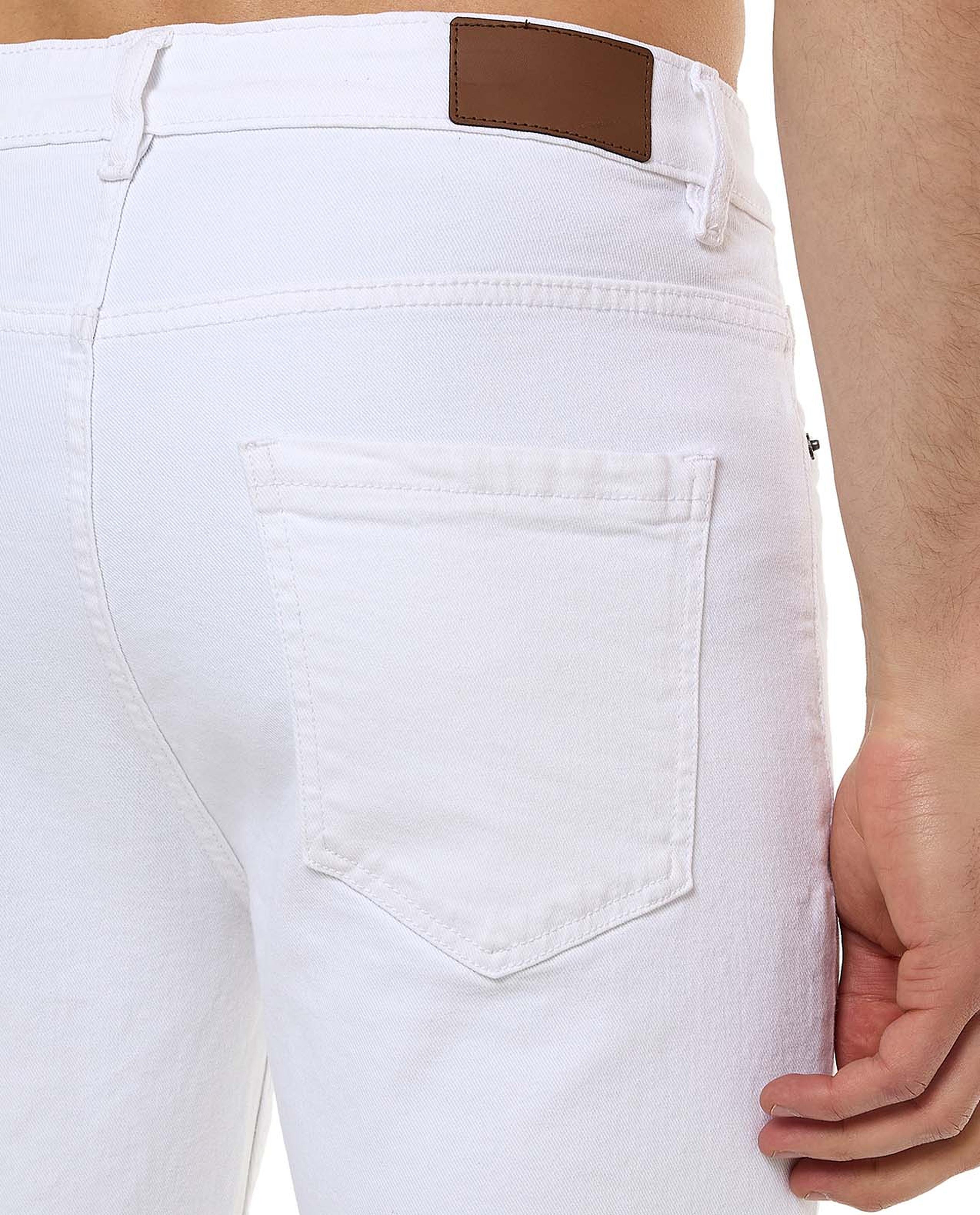 Solid Slim Fit Jeans with Button Closure