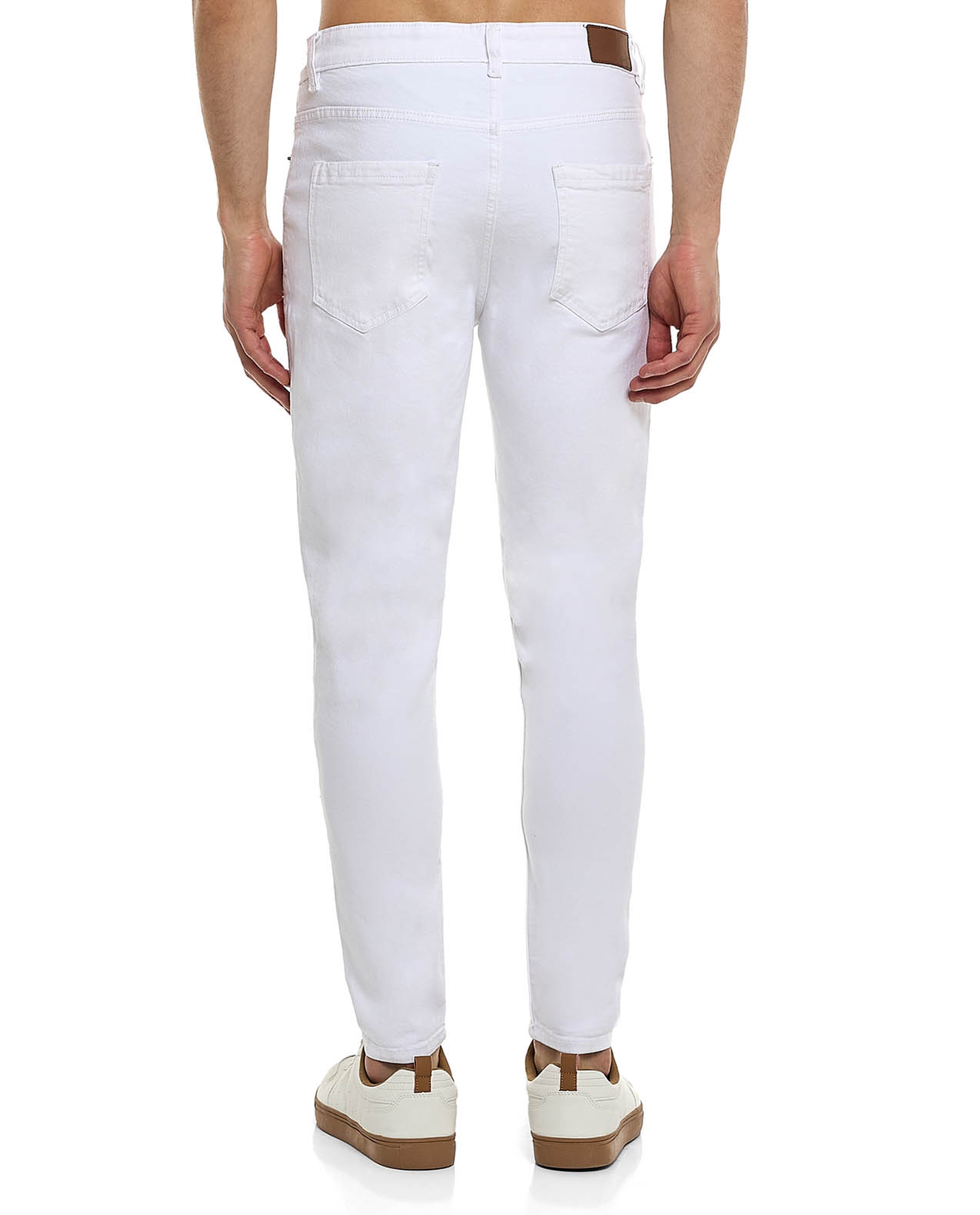 Solid Slim Fit Jeans with Button Closure