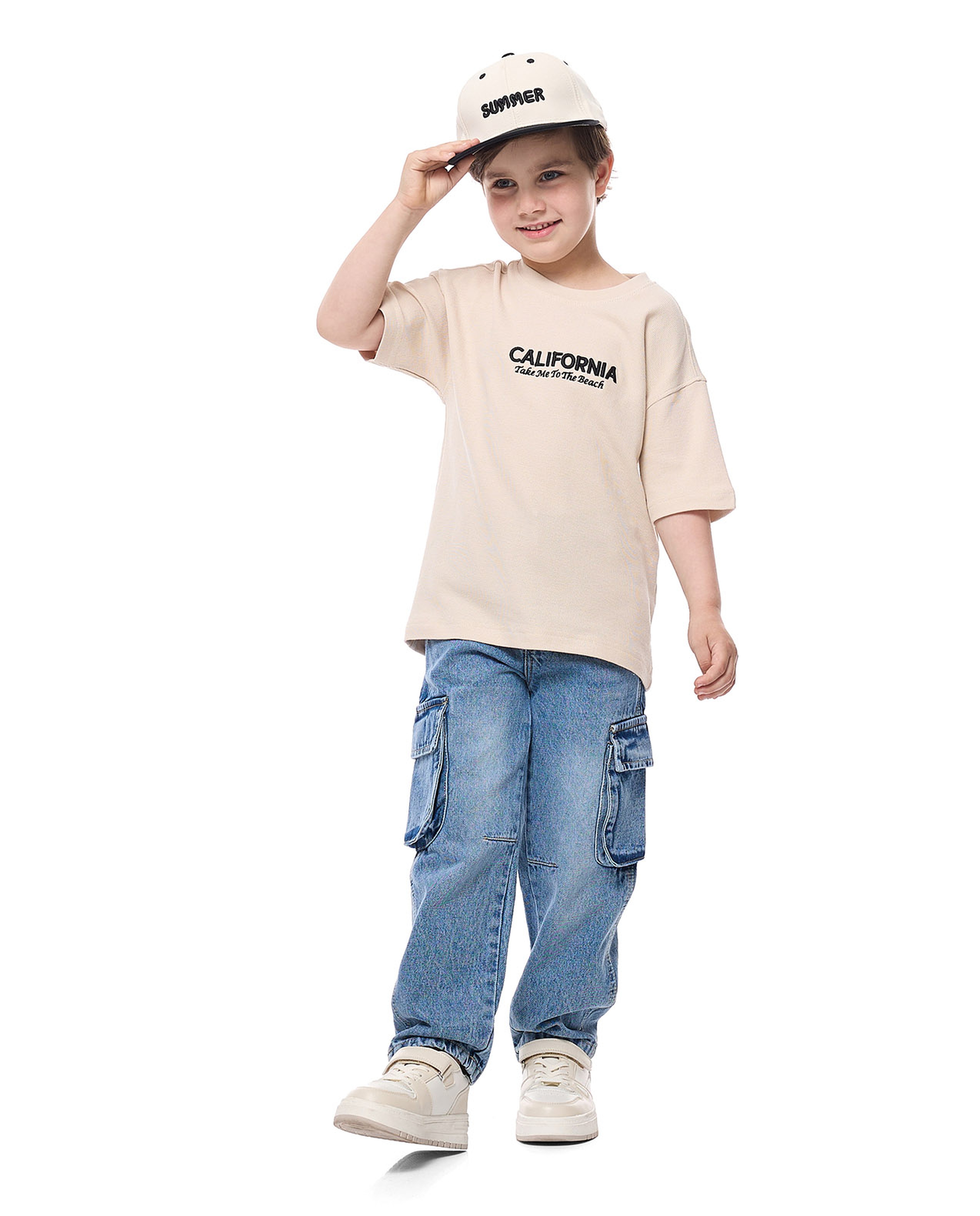 Printed T-Shirt with Crew Neck and Short Sleeves