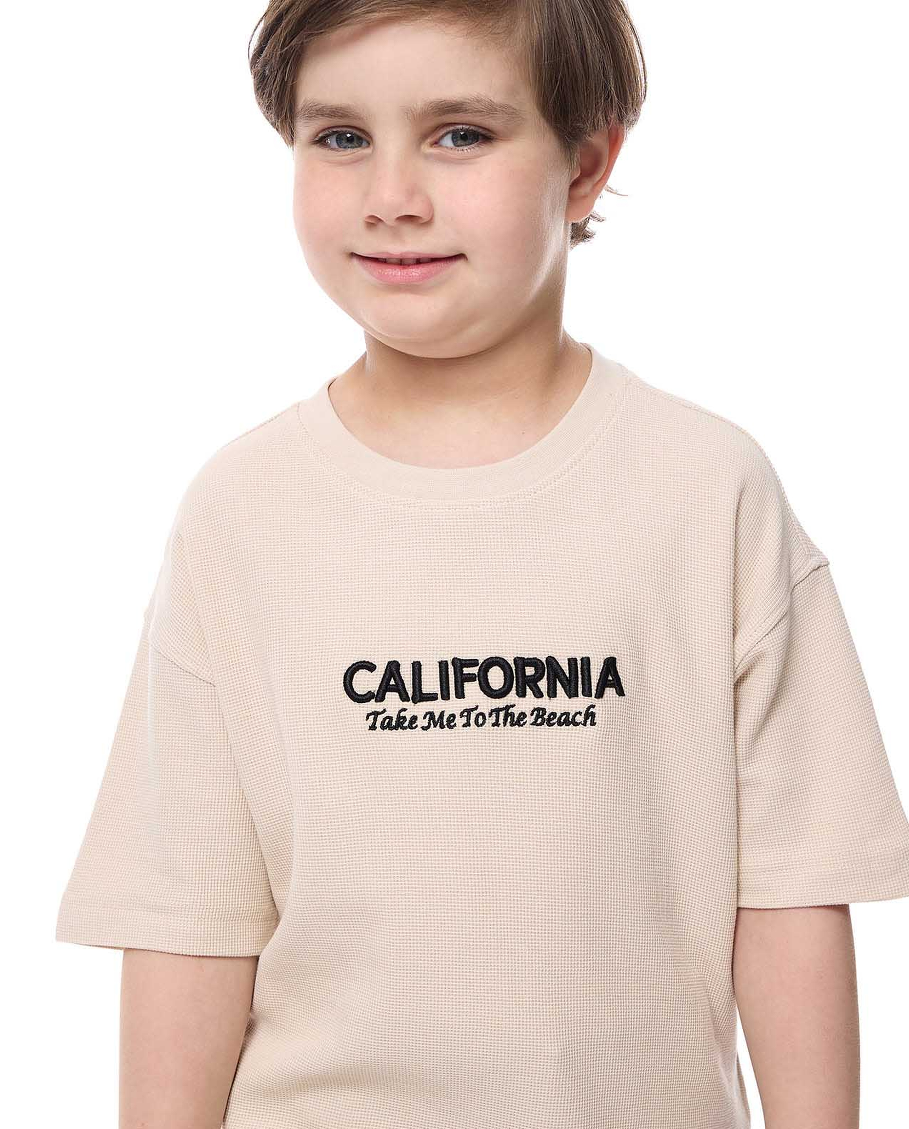 Printed T-Shirt with Crew Neck and Short Sleeves