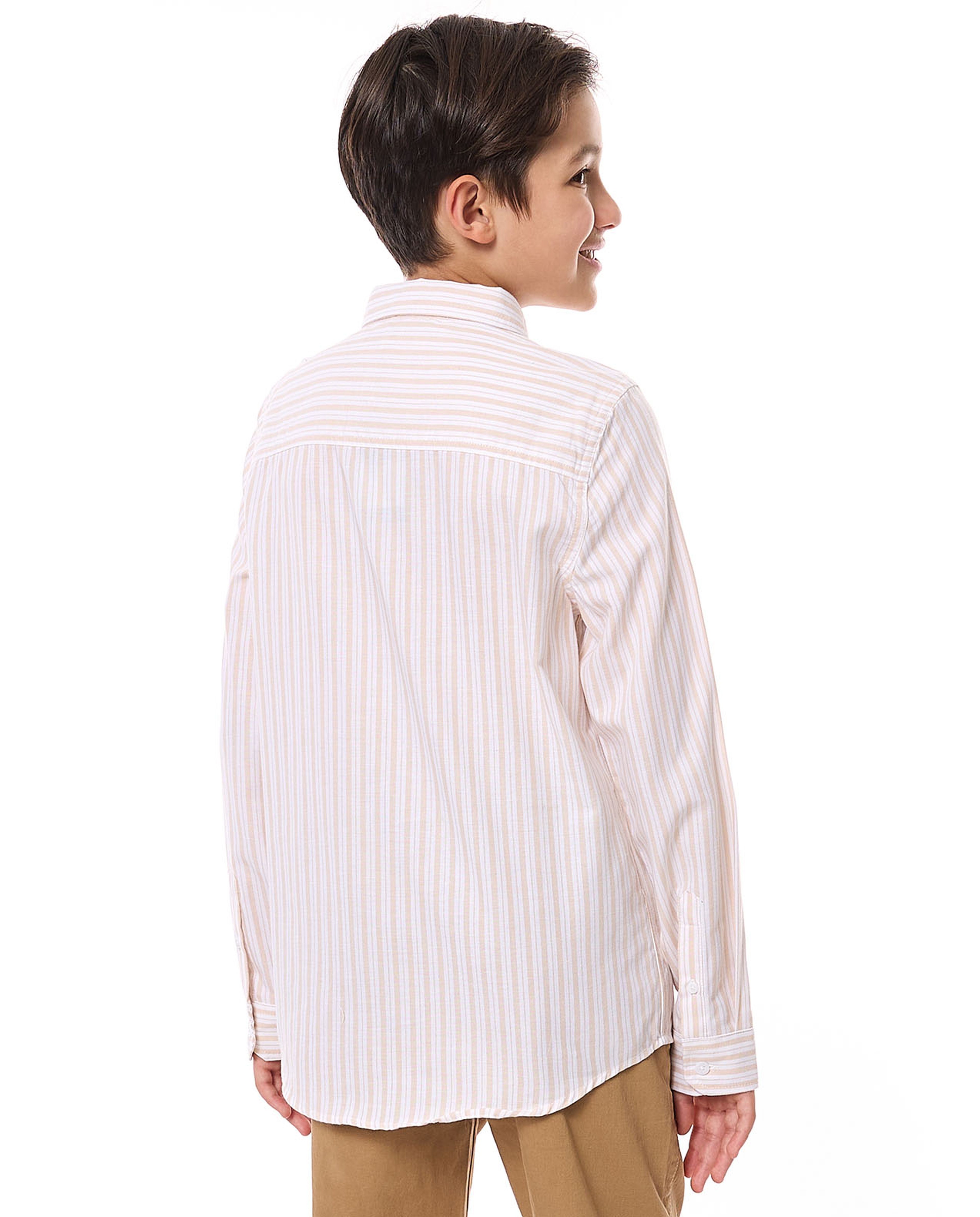 Pocket Detail Shirt with Classic Collar and Long Sleeves