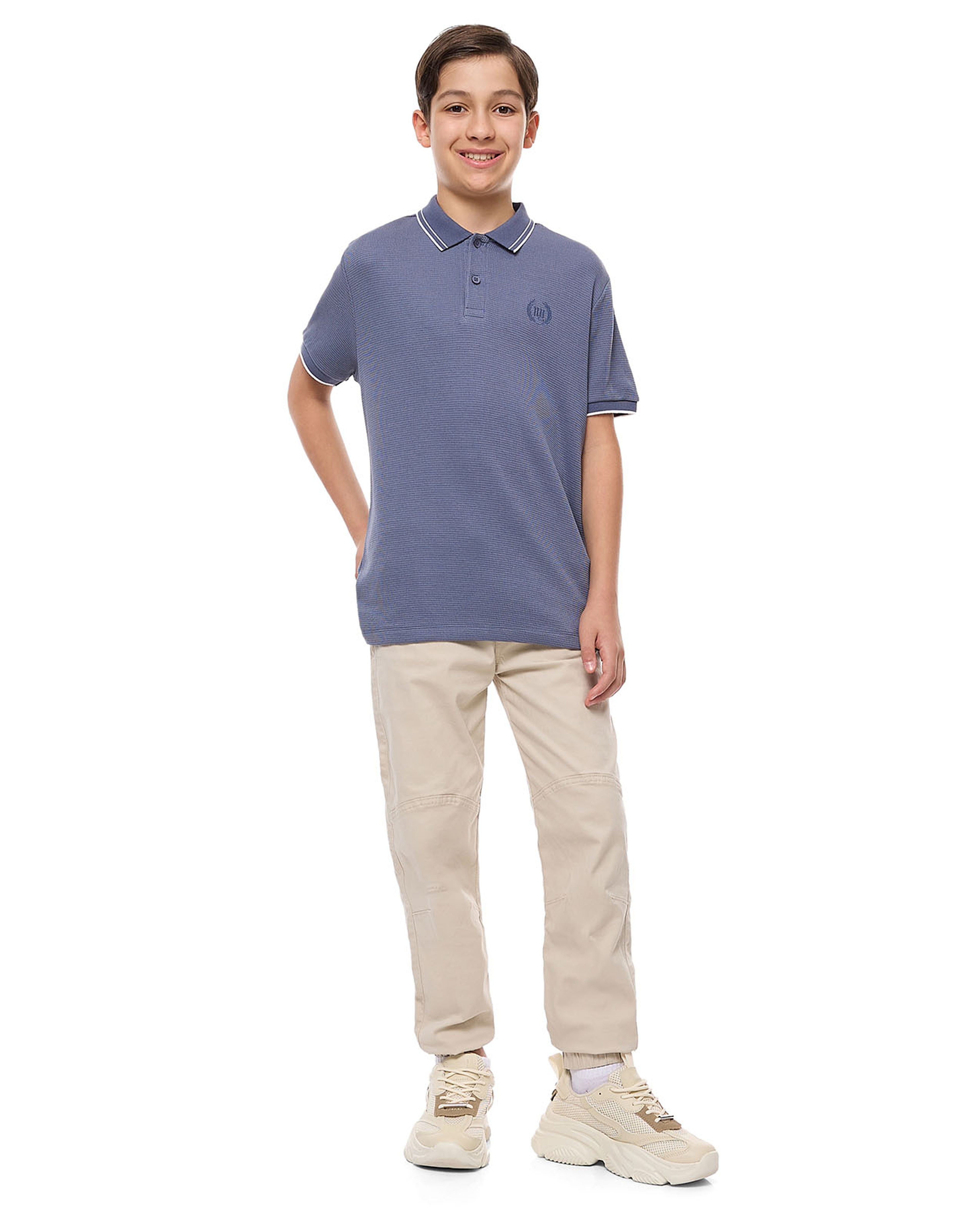 Embroidered Detail Polo T-Shirt with Short Sleeves