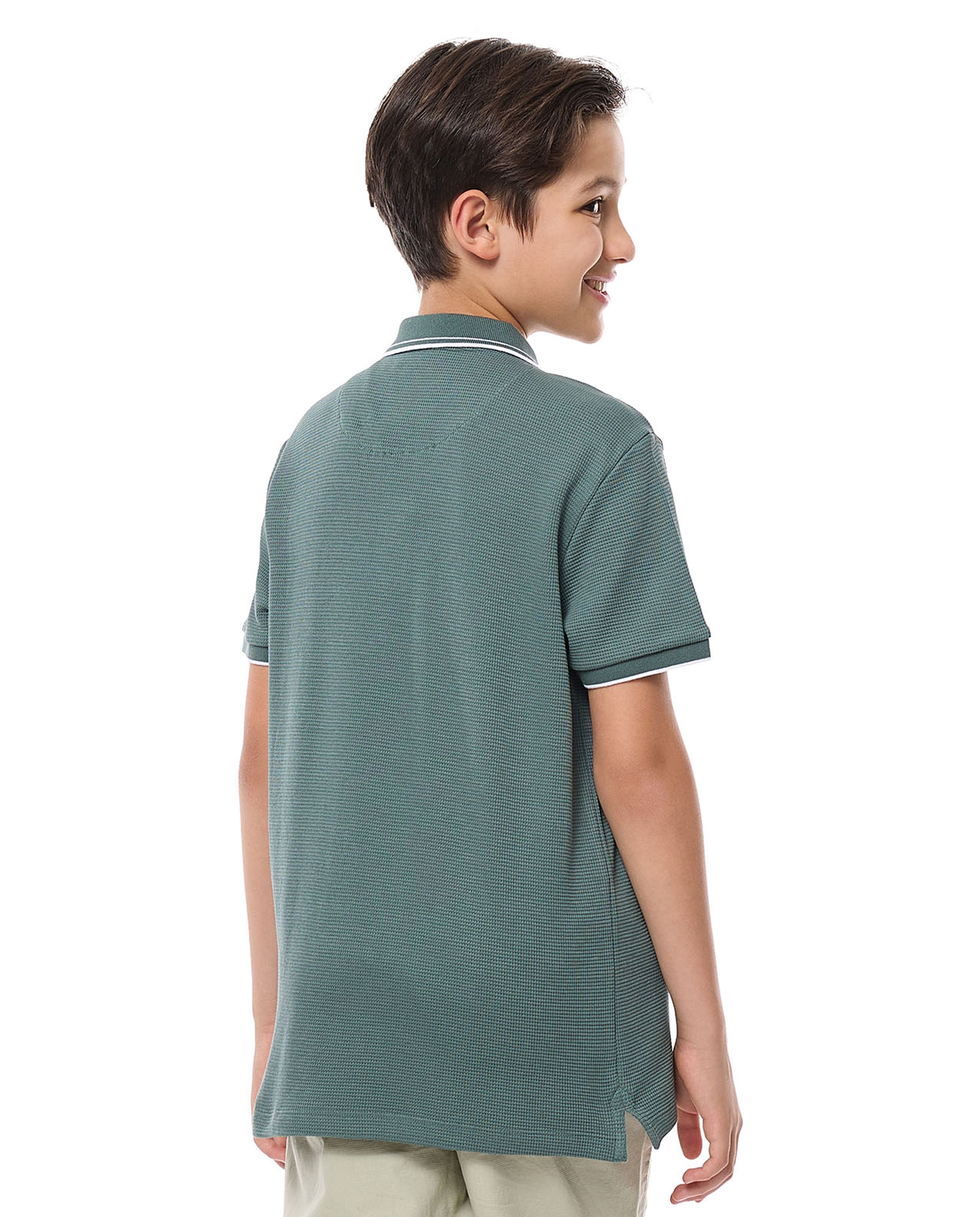 Embroidered Detail Polo T-Shirt with Short Sleeves