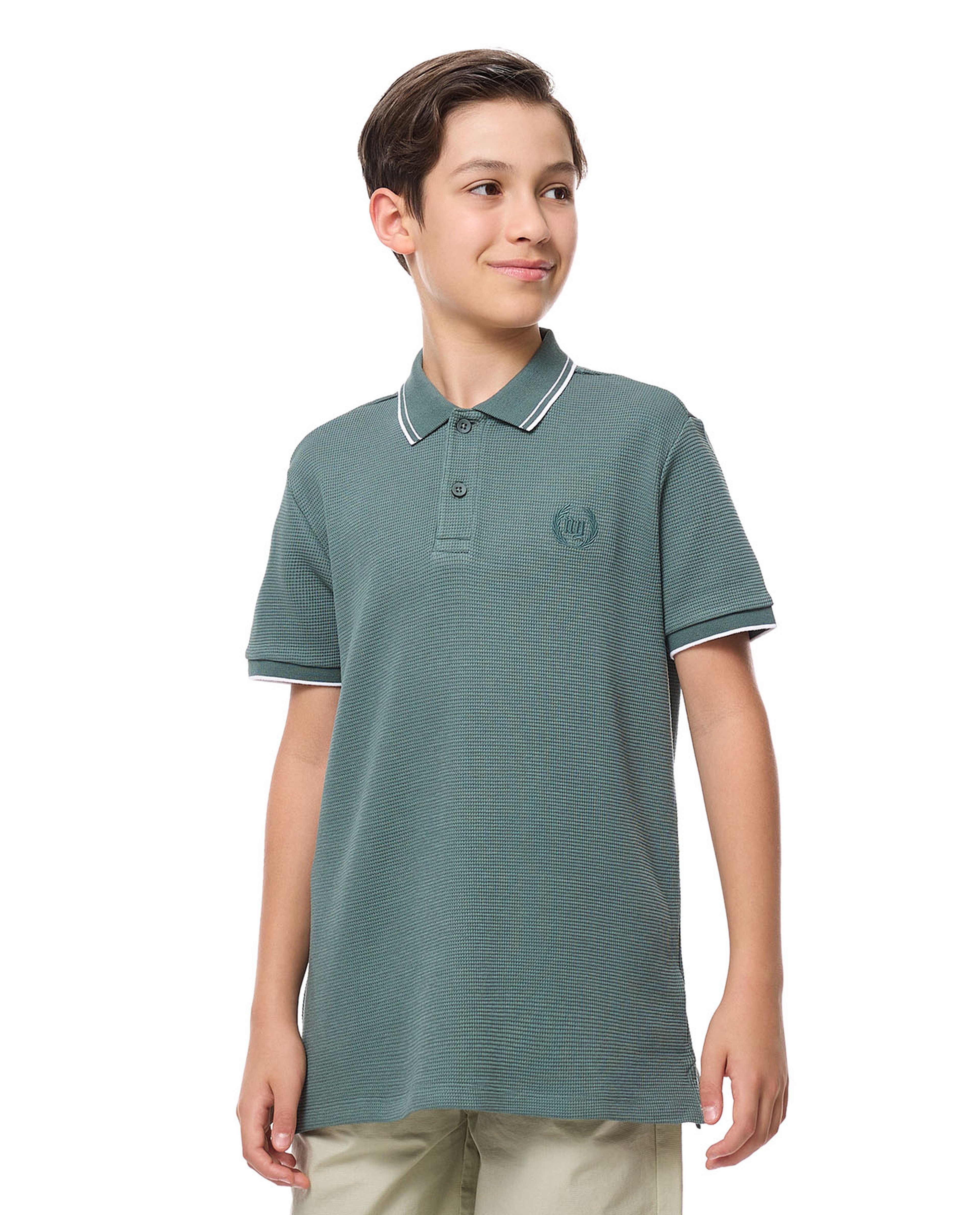 Embroidered Detail Polo T-Shirt with Short Sleeves