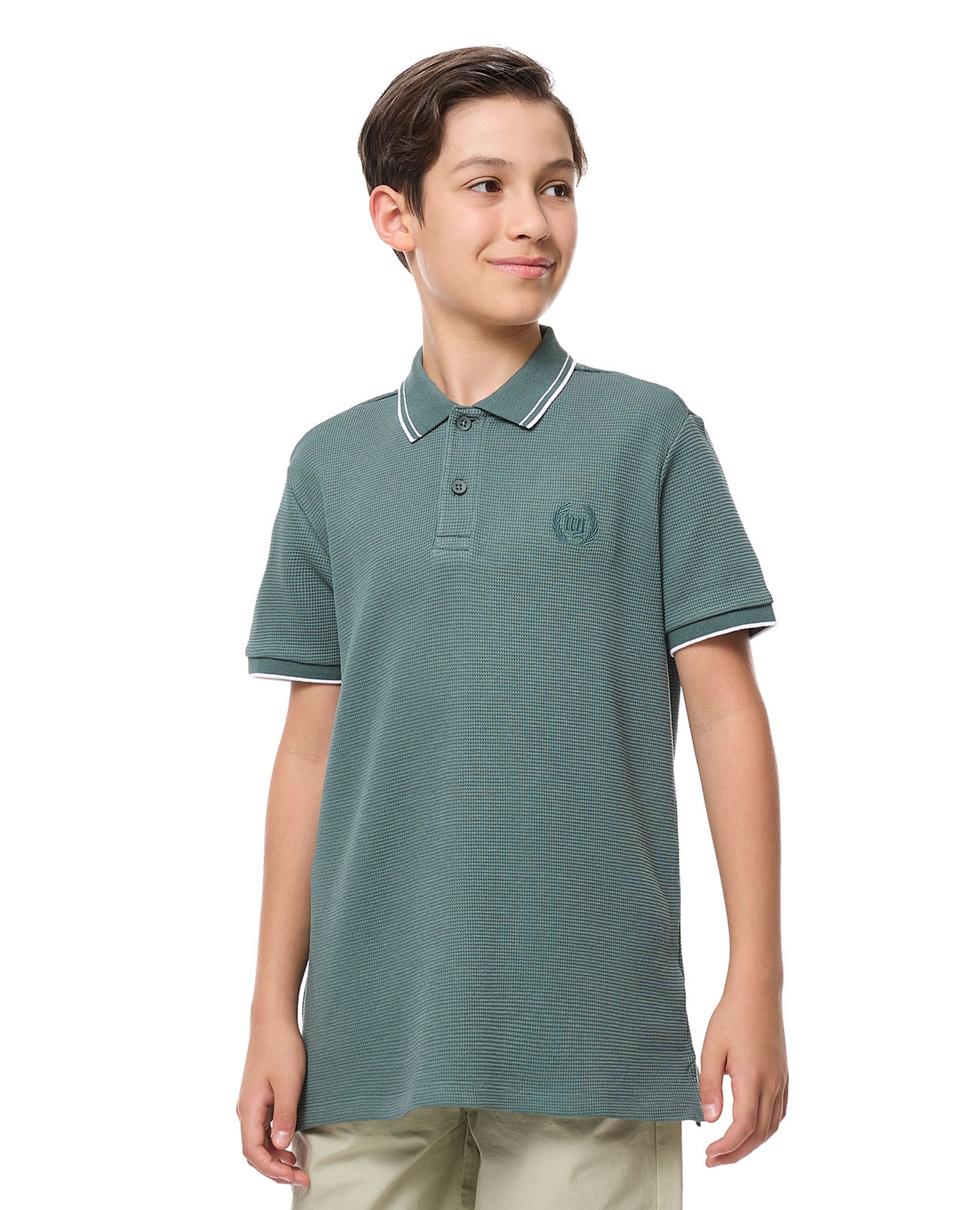 Embroidered Detail Polo T-Shirt with Short Sleeves
