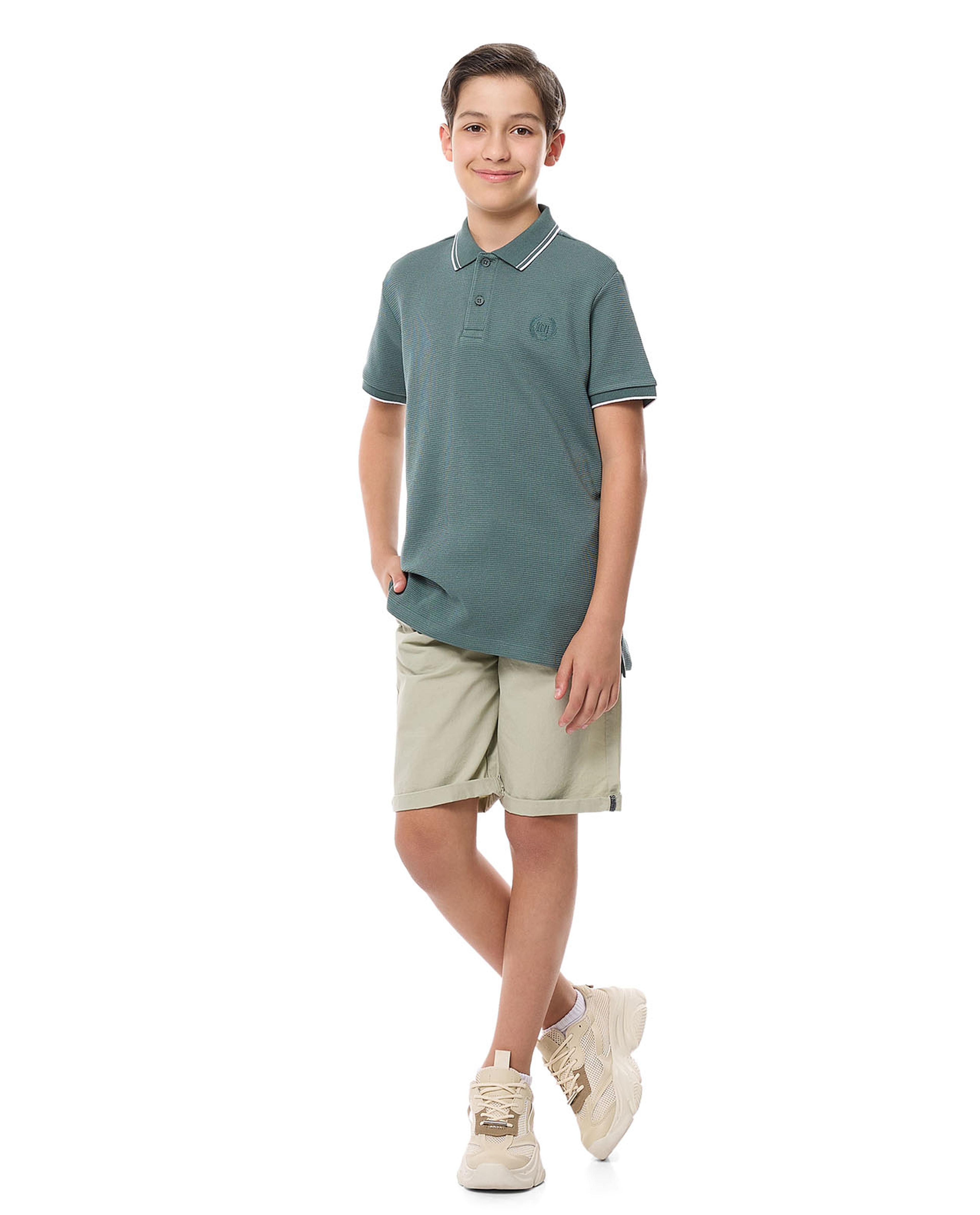 Embroidered Detail Polo T-Shirt with Short Sleeves