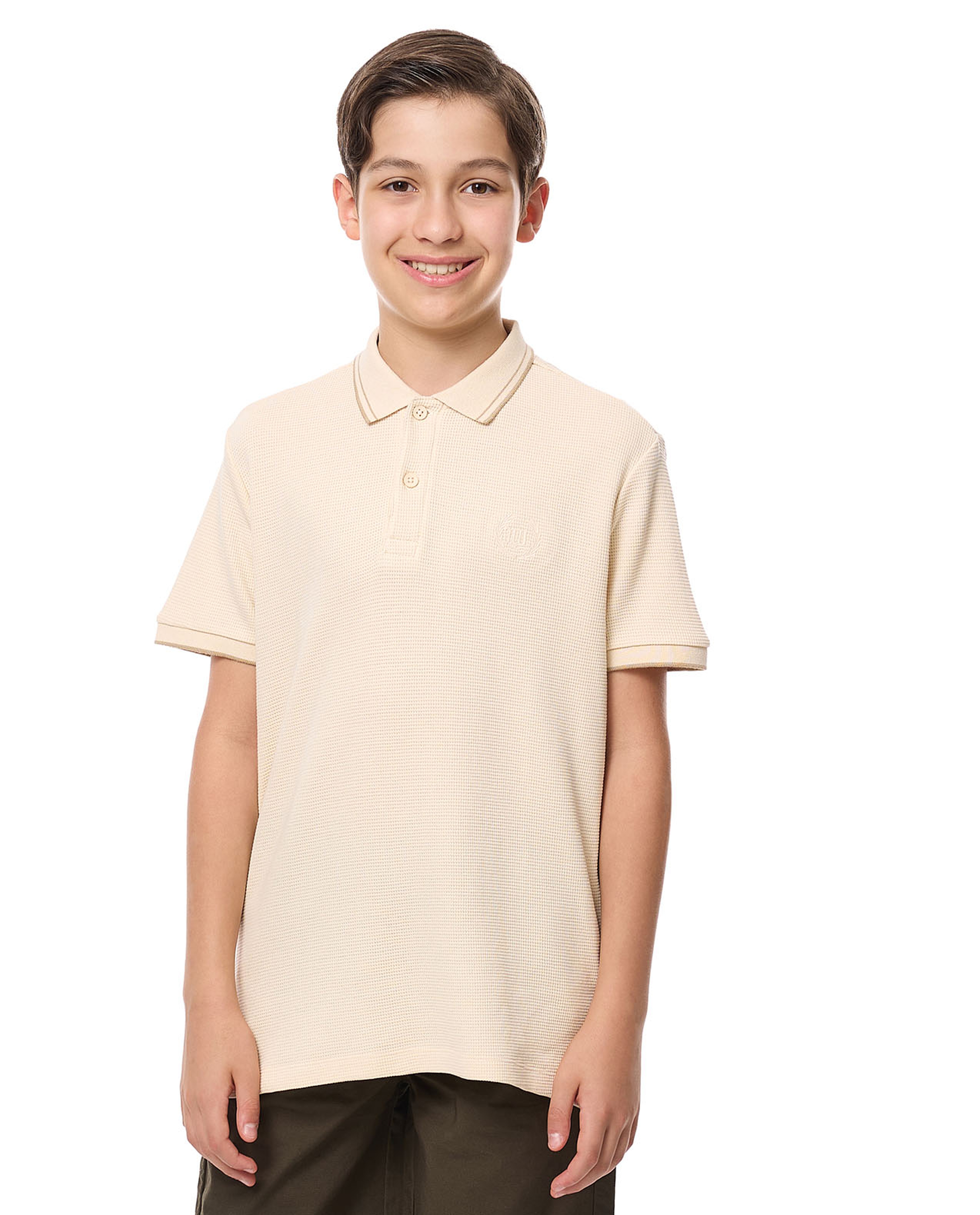 Embroidered Detail Polo T-Shirt with Short Sleeves