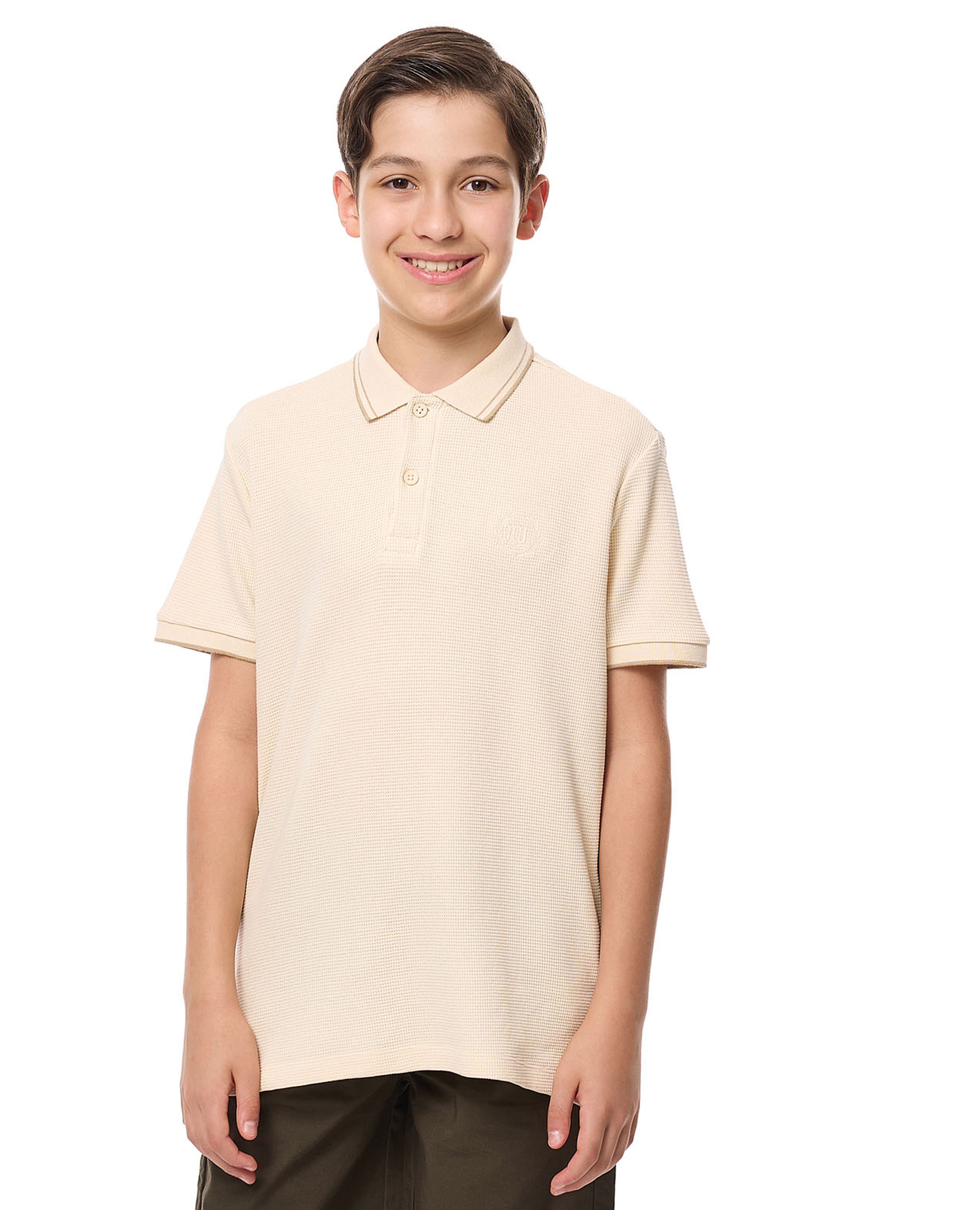 Embroidered Detail Polo T-Shirt with Short Sleeves