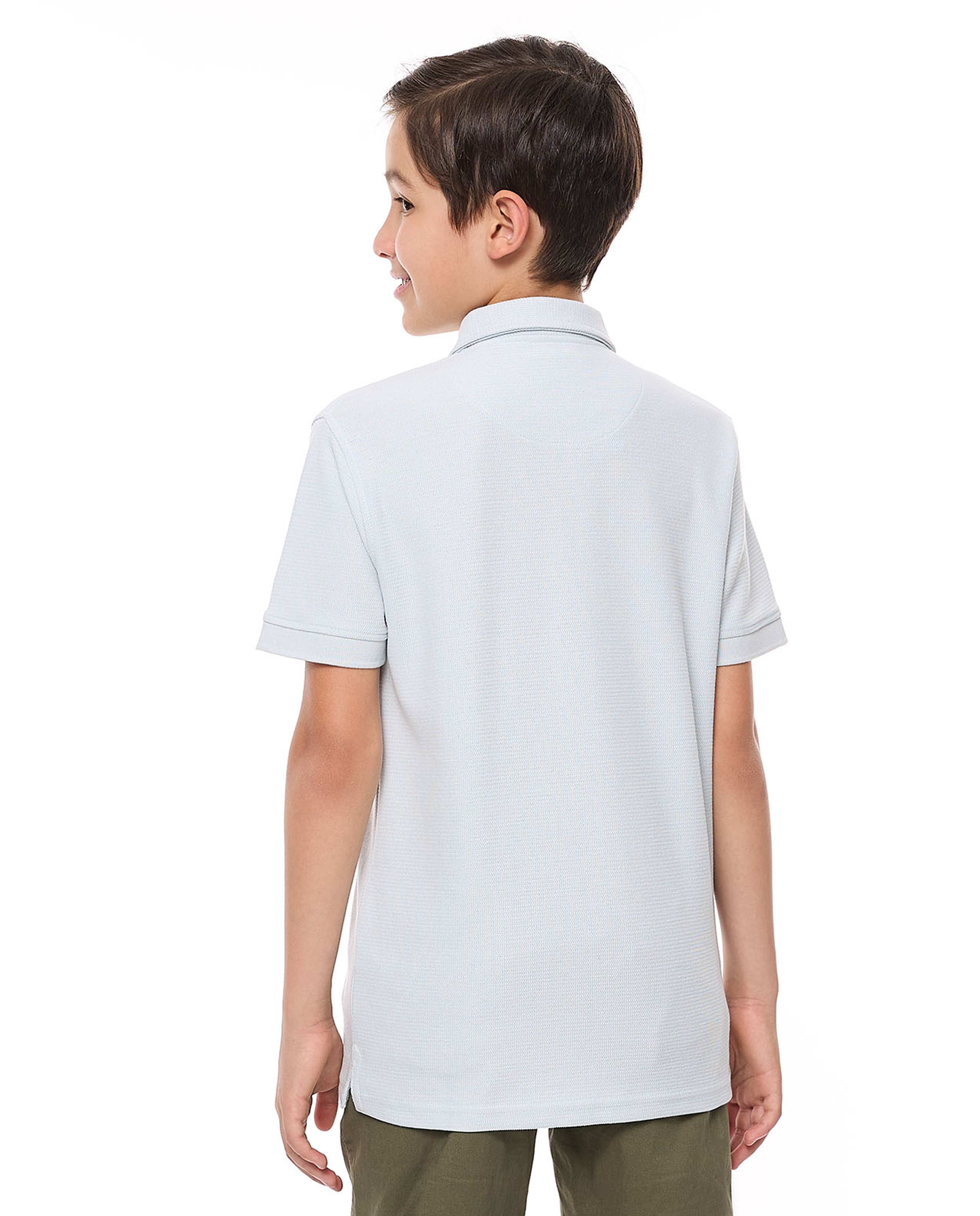 Embroidered Detail Polo T-Shirt with Short Sleeves