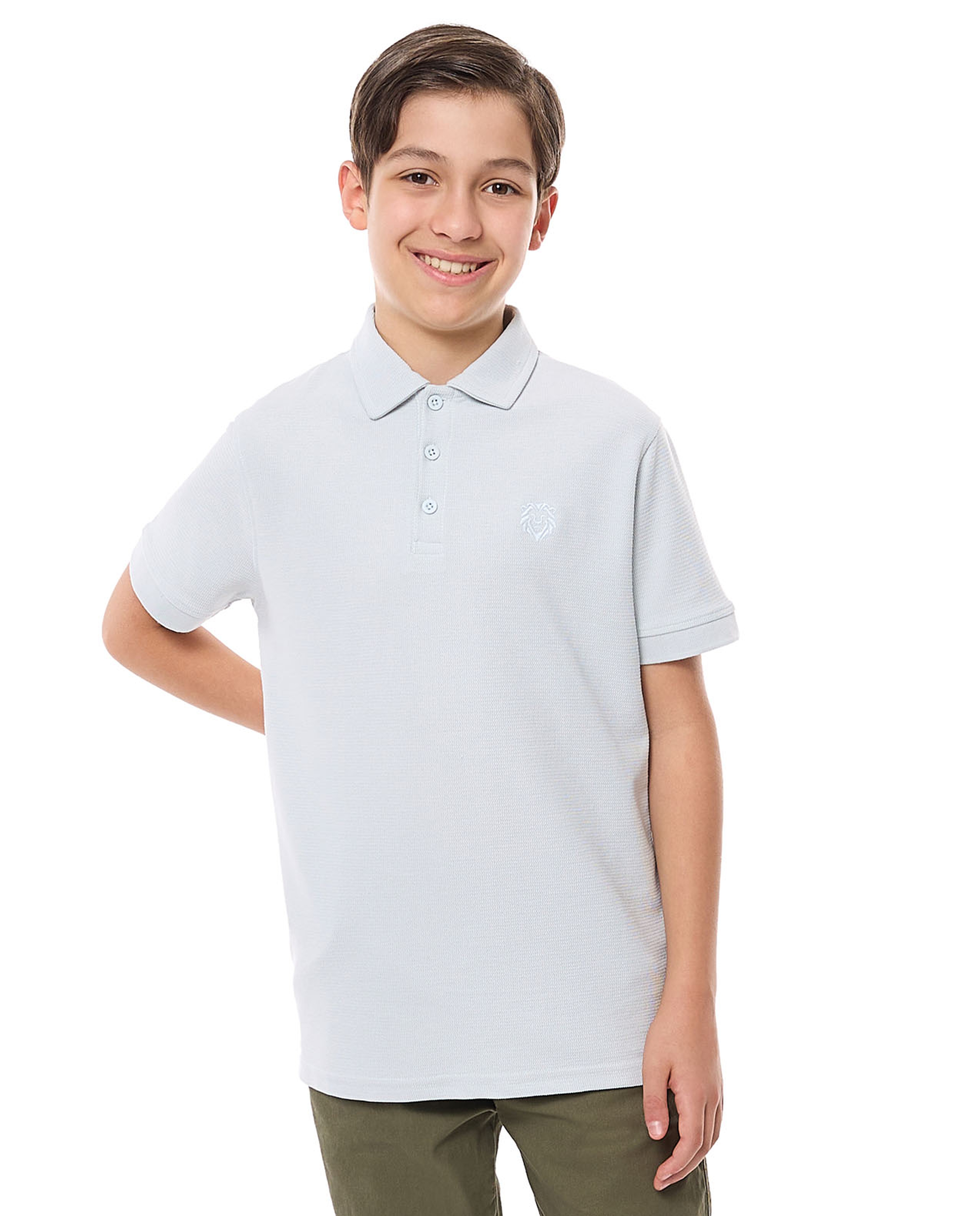 Embroidered Detail Polo T-Shirt with Short Sleeves